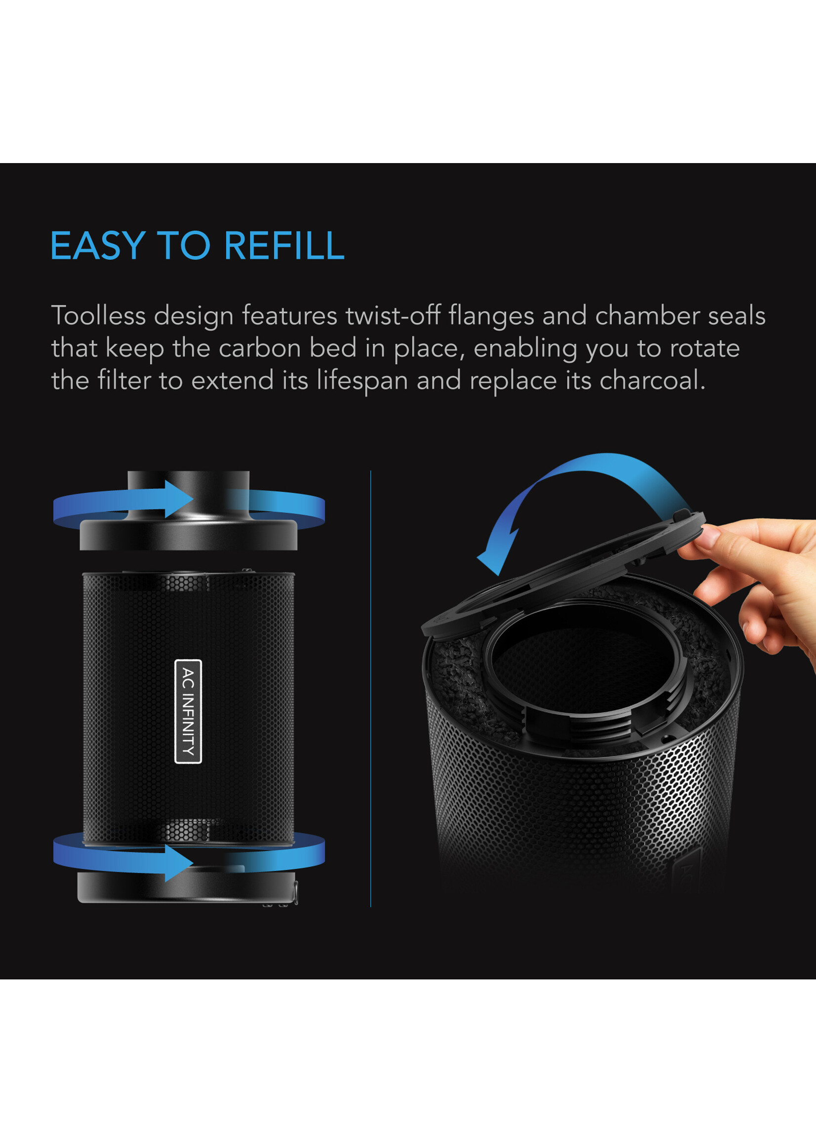 AC Infinity AC Infinity REFILLABLE Carbon Filter