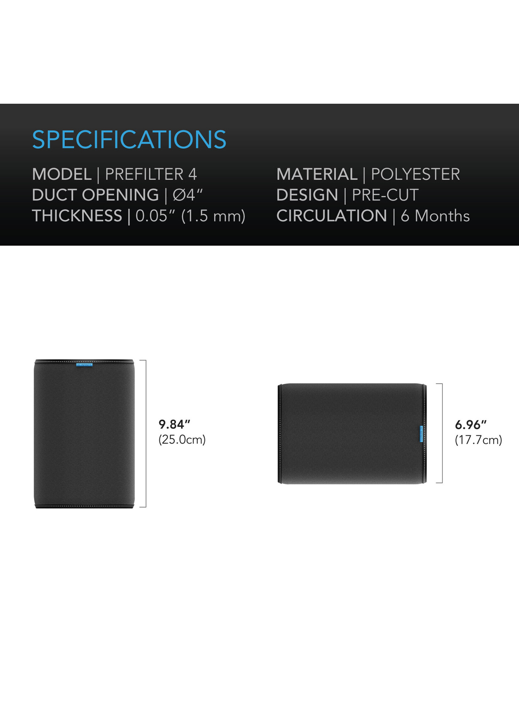 AC Infinity Replacement Pre-Filters