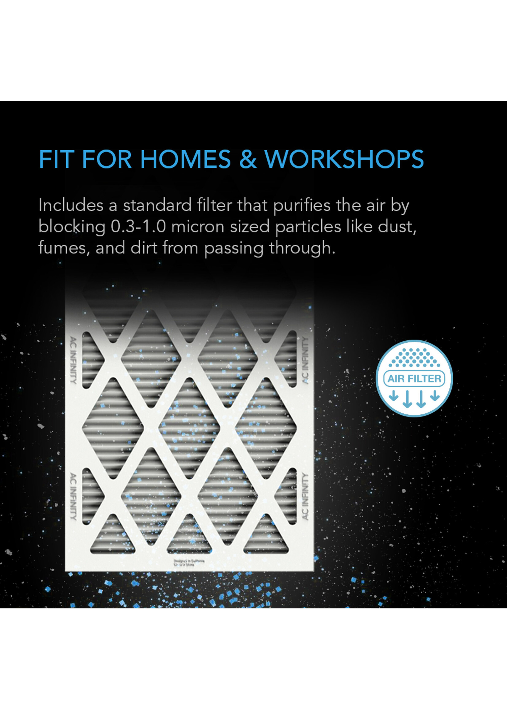 AC Infinity Air Filter Box with High Efficacy Filter