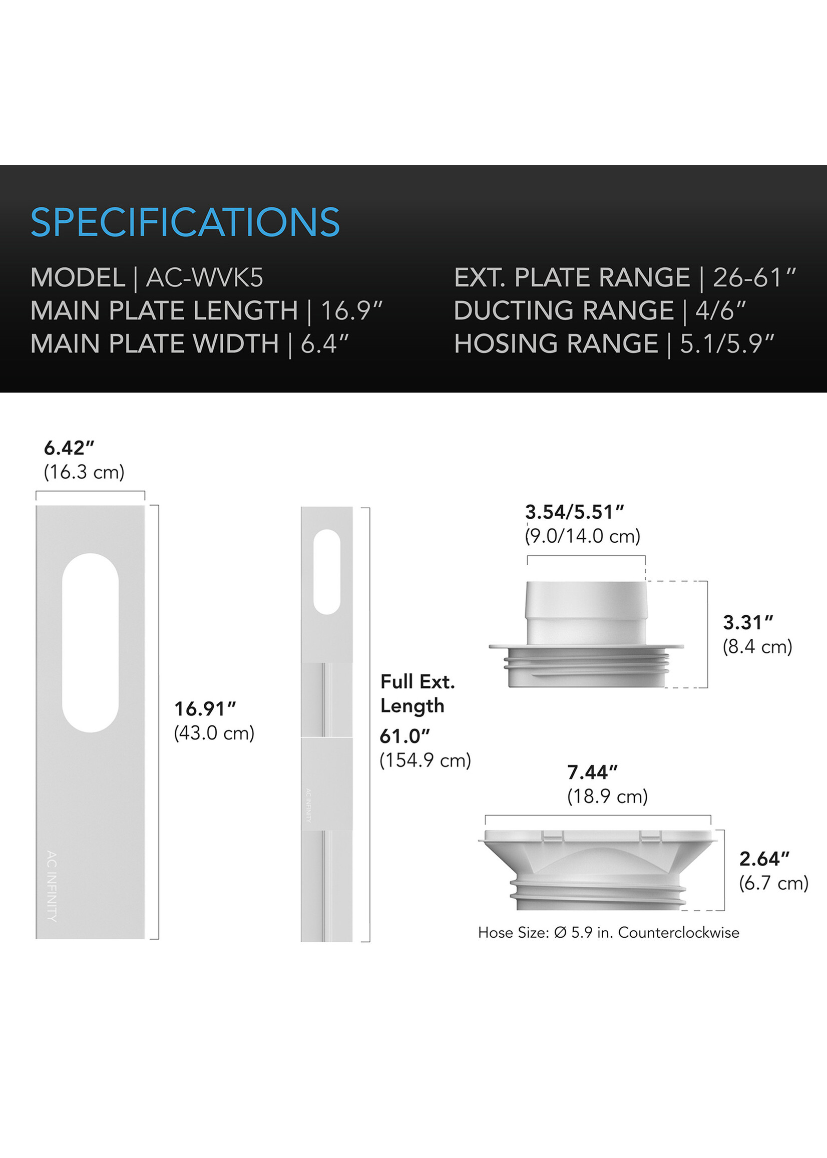 AC Infinity AC Infinity Window Duct Kit