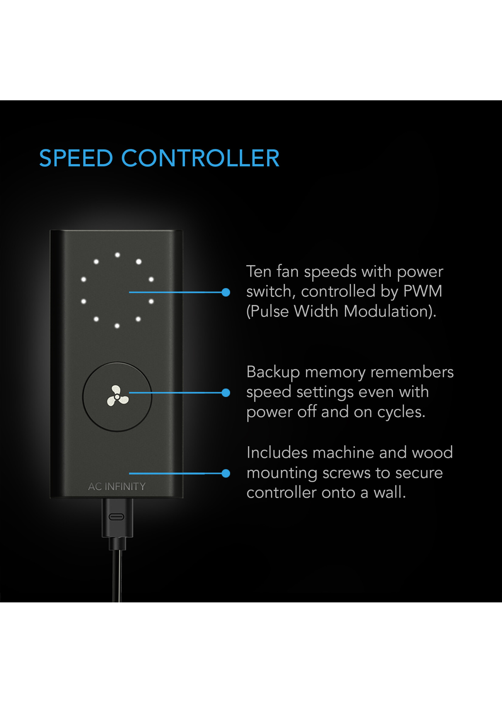 AC Infinity CLOUDLINE PRO Quiet Inline Duct Fan Systems with Speed Controller