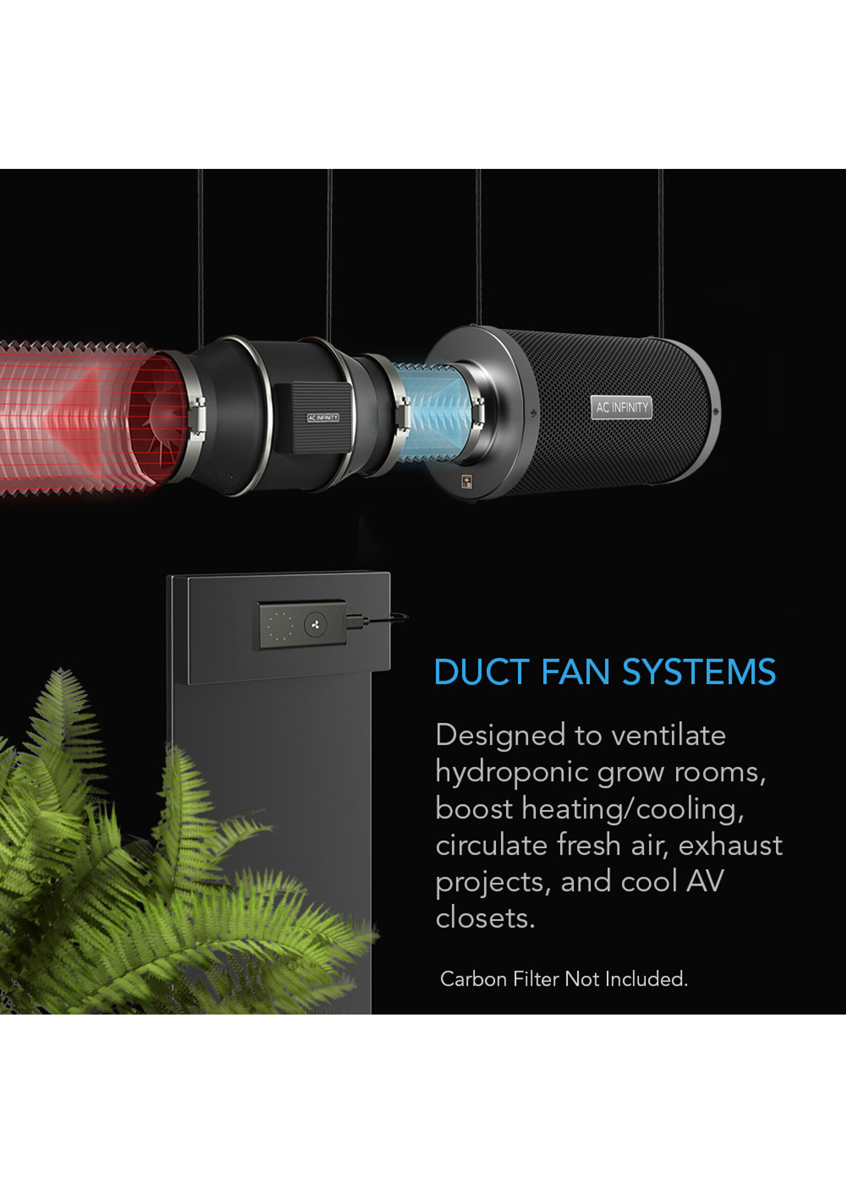 AC Infinity CLOUDLINE PRO Quiet Inline Duct Fan Systems with Speed Controller