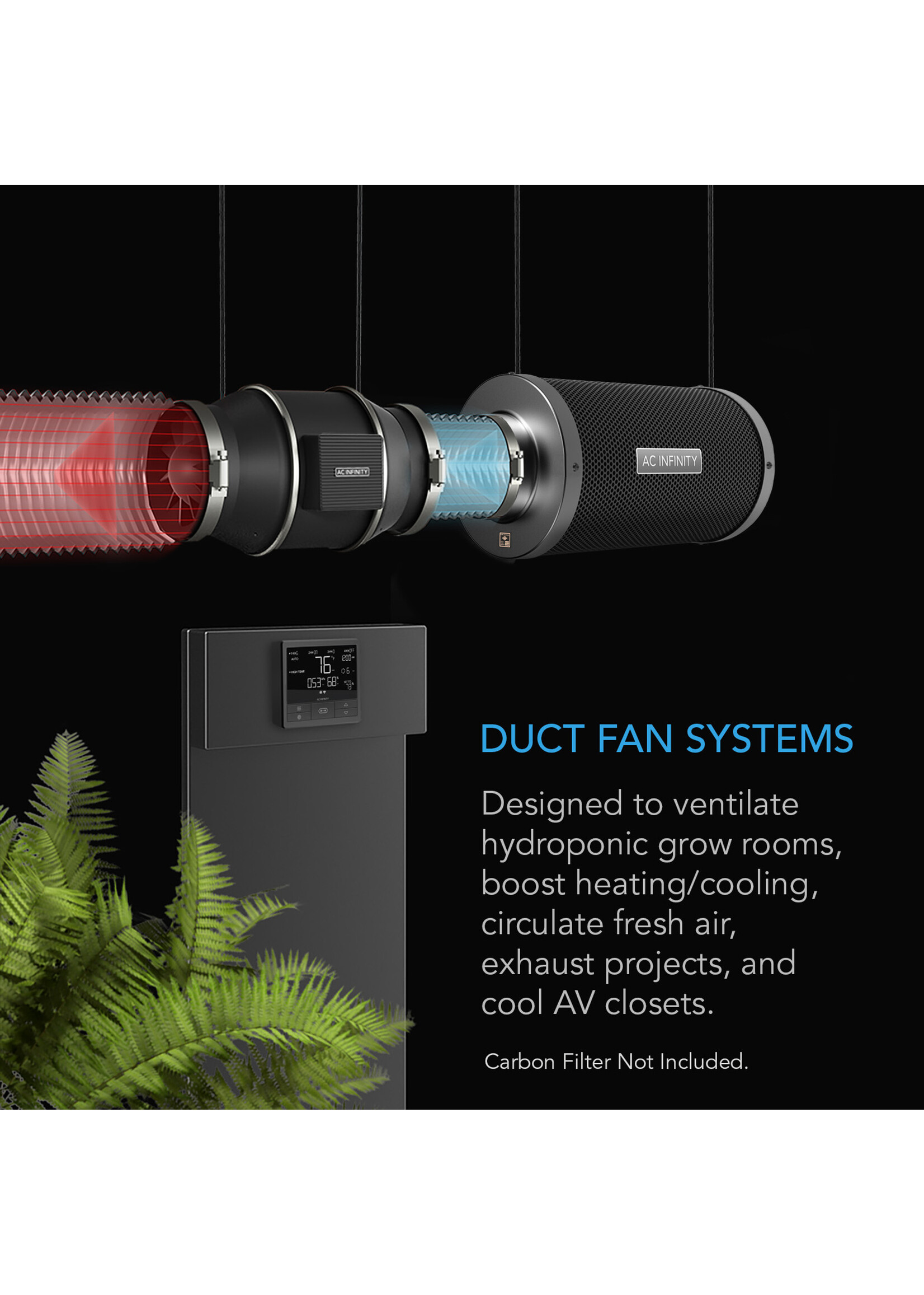 AC Infinity CLOUDLINE PRO SMART Control  Quiet Inline Duct Fan Systems