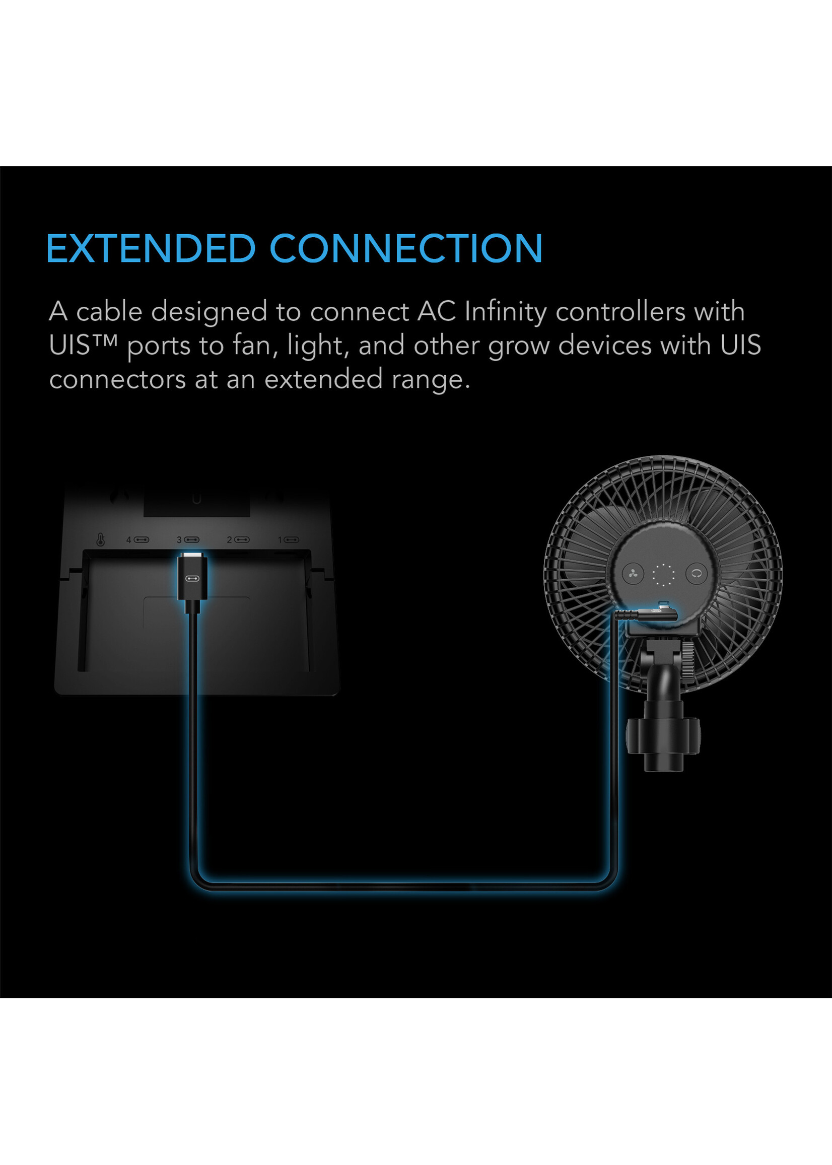 AC INFINITY UIS L-SHAPED MALE TO MALE CABLE 10FT