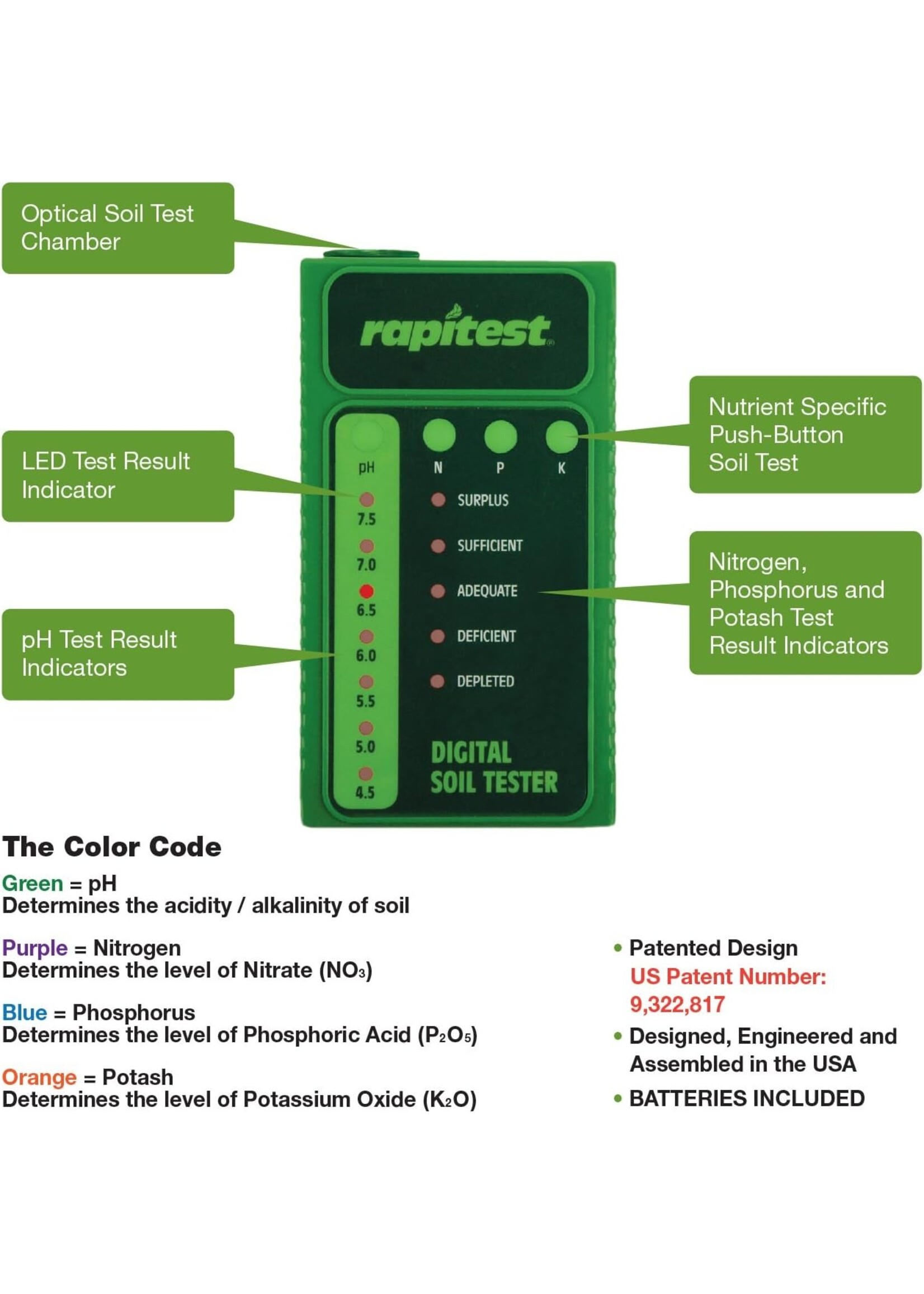 Luster Leaf Luster Leaf Digital Soil Test Kit pH -N-P-K
