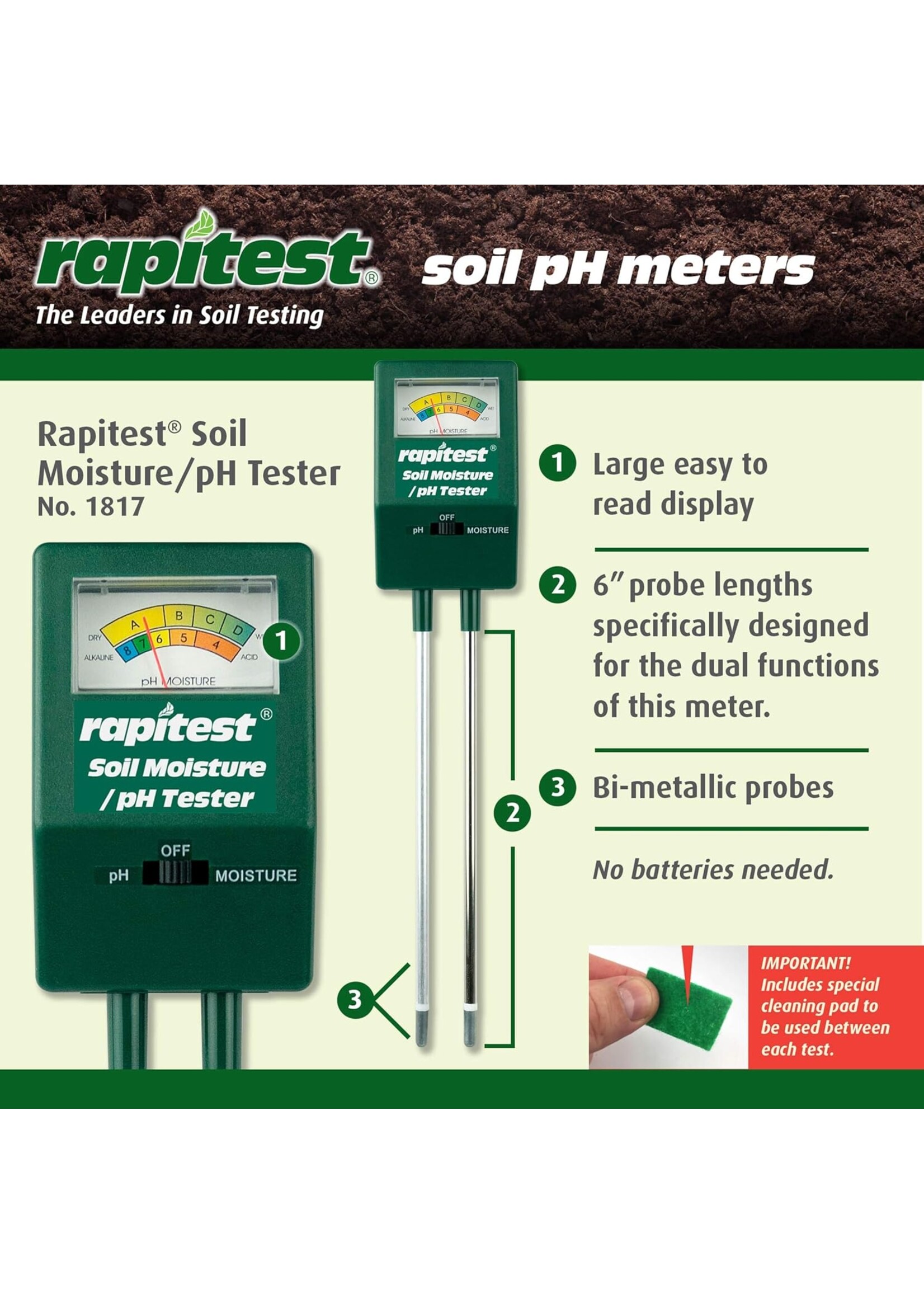 Luster Leaf Luster Leaf Soil Moisture / pH Tester Green