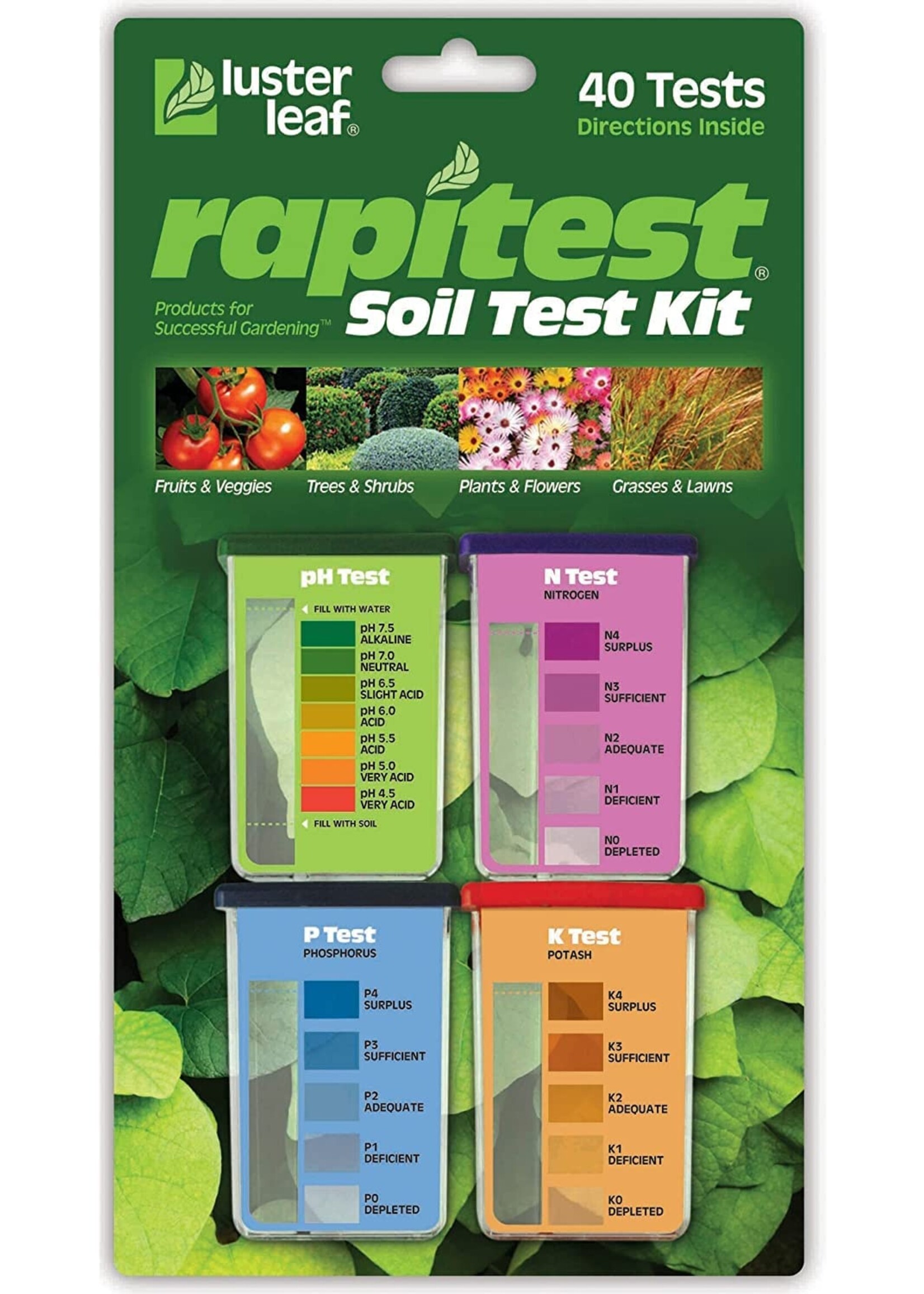 Luster Leaf Luster Leaf Rapitest Soil Test pH - N - P - K 40 Tests
