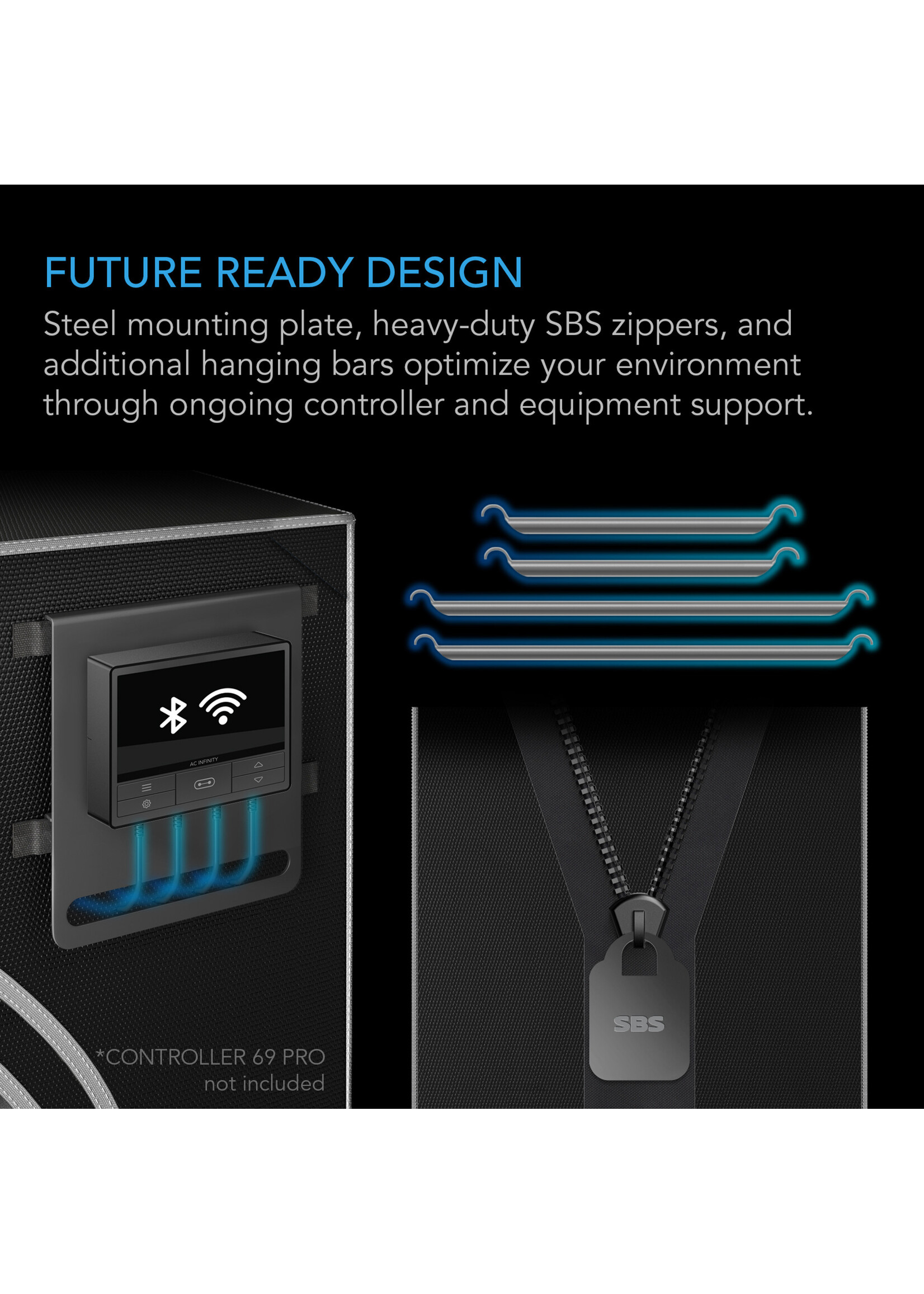 CLOUDLAB 2-in-1 Advance Grow Tent 2000D Mylar Canvas 1 Inch Poles