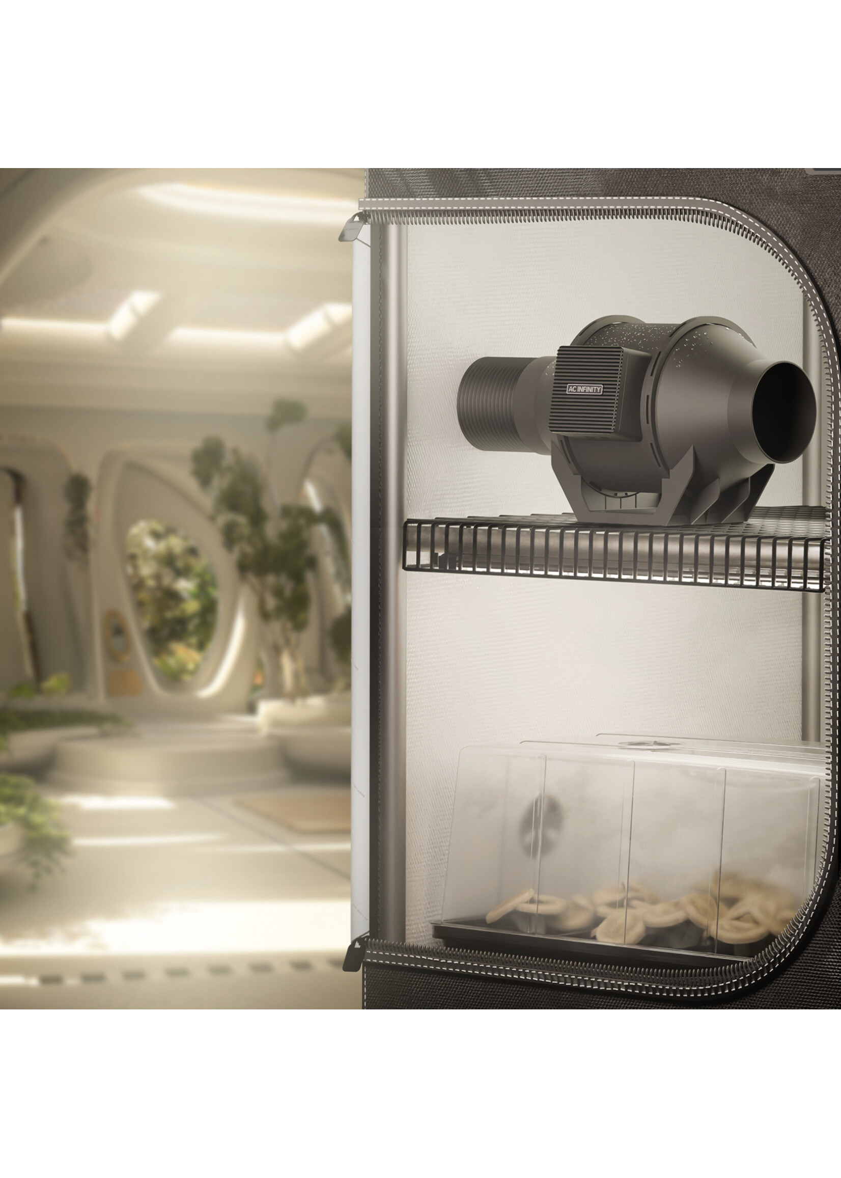 AC Infinity CLOULINE H4 Inline Fan for Fungiculture IP65 4 Inch