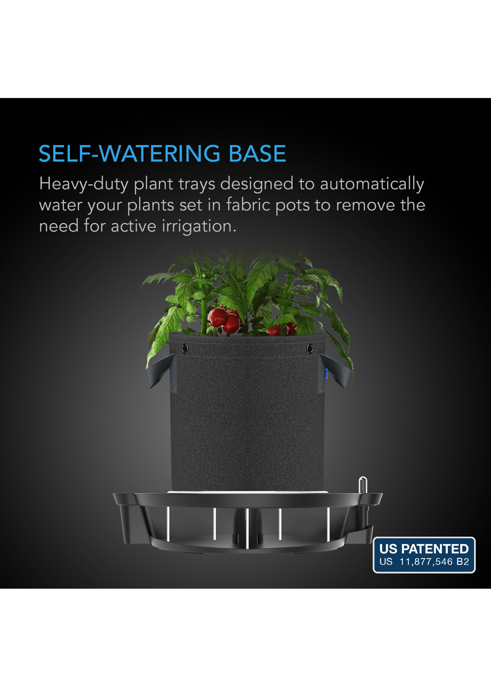 AC Infinity Self Watering Fabric Pot Base 4 Pack