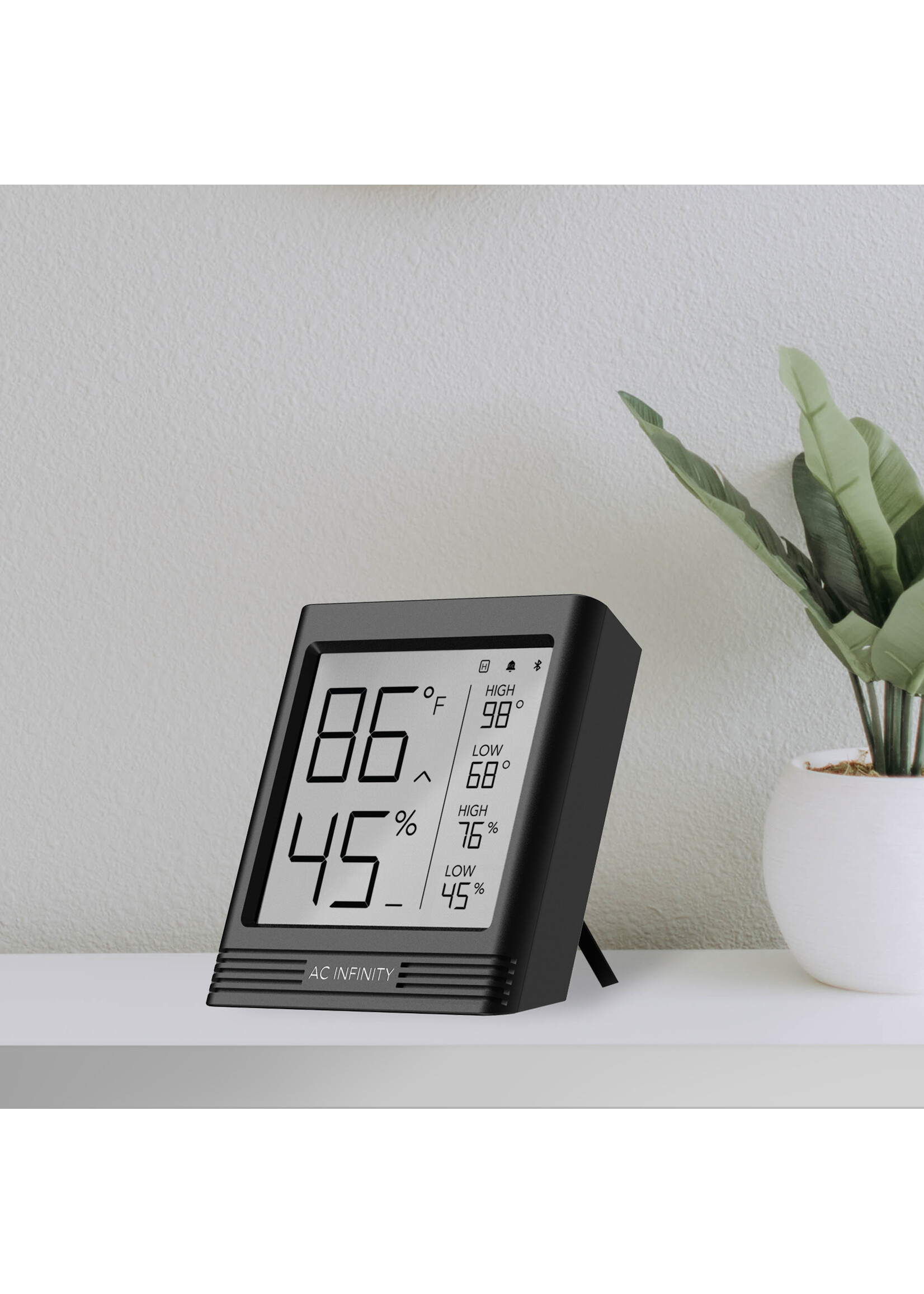 AC Infinity Cloudcom B2 Smart Thermo-Hygrometer w/ data App, Integrated Sensor Probe