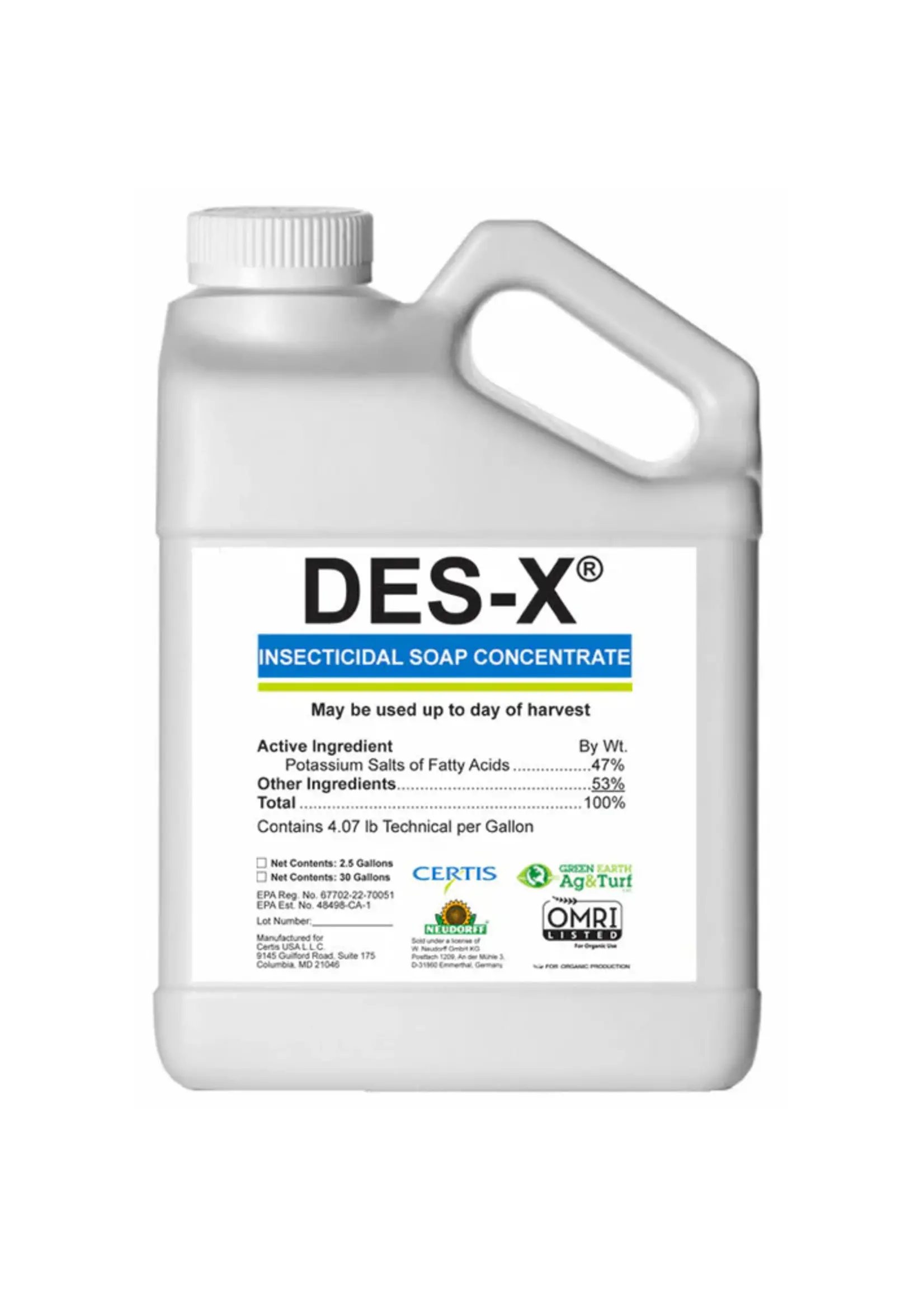 Certis Certis Des-X Insecticidal Soap Concentrate 2.5 Gallon
