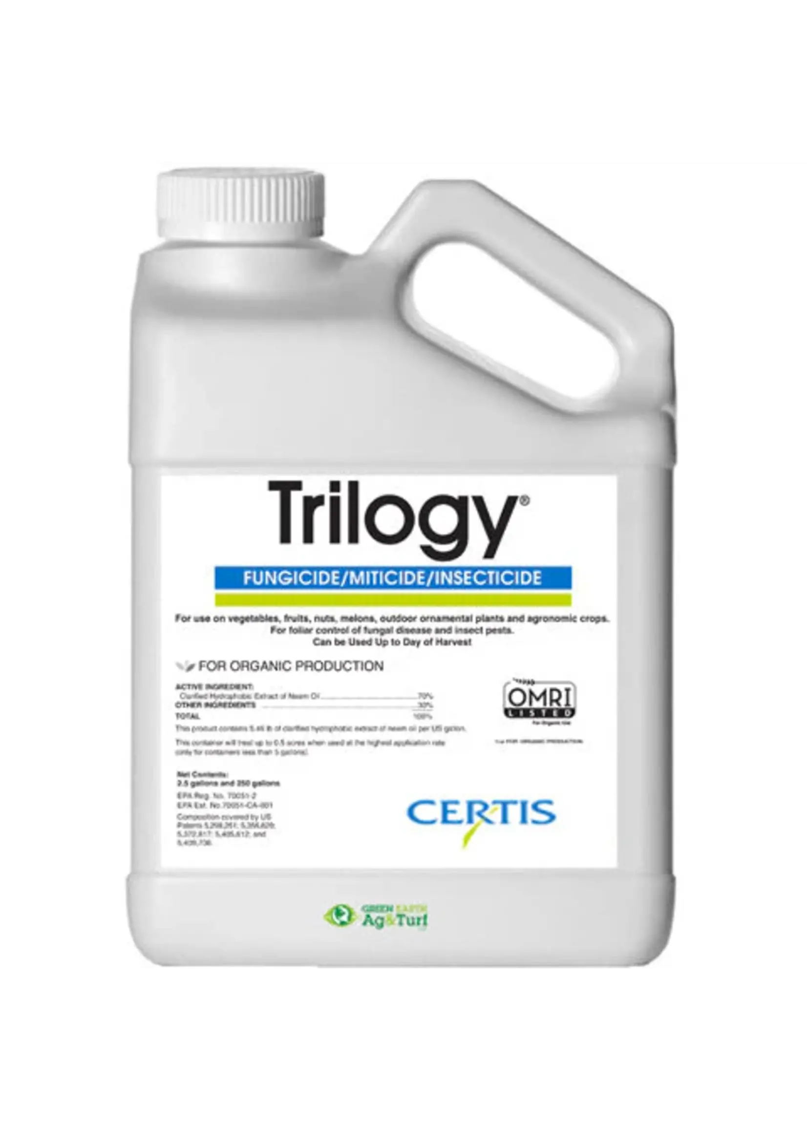 Certis Certis Trilogy Fungicide Miticide Insecticide 2.5 Gallon