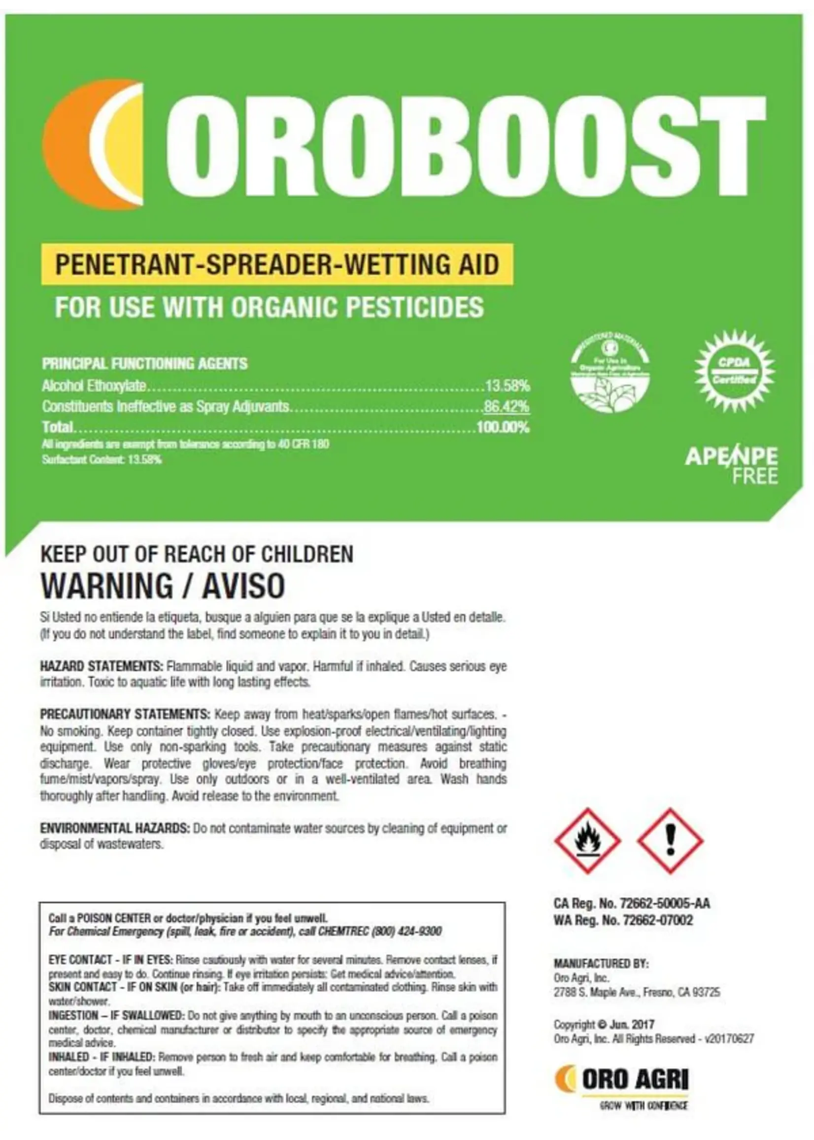Rovensa Next Oroboost Organic Surfactant Quart