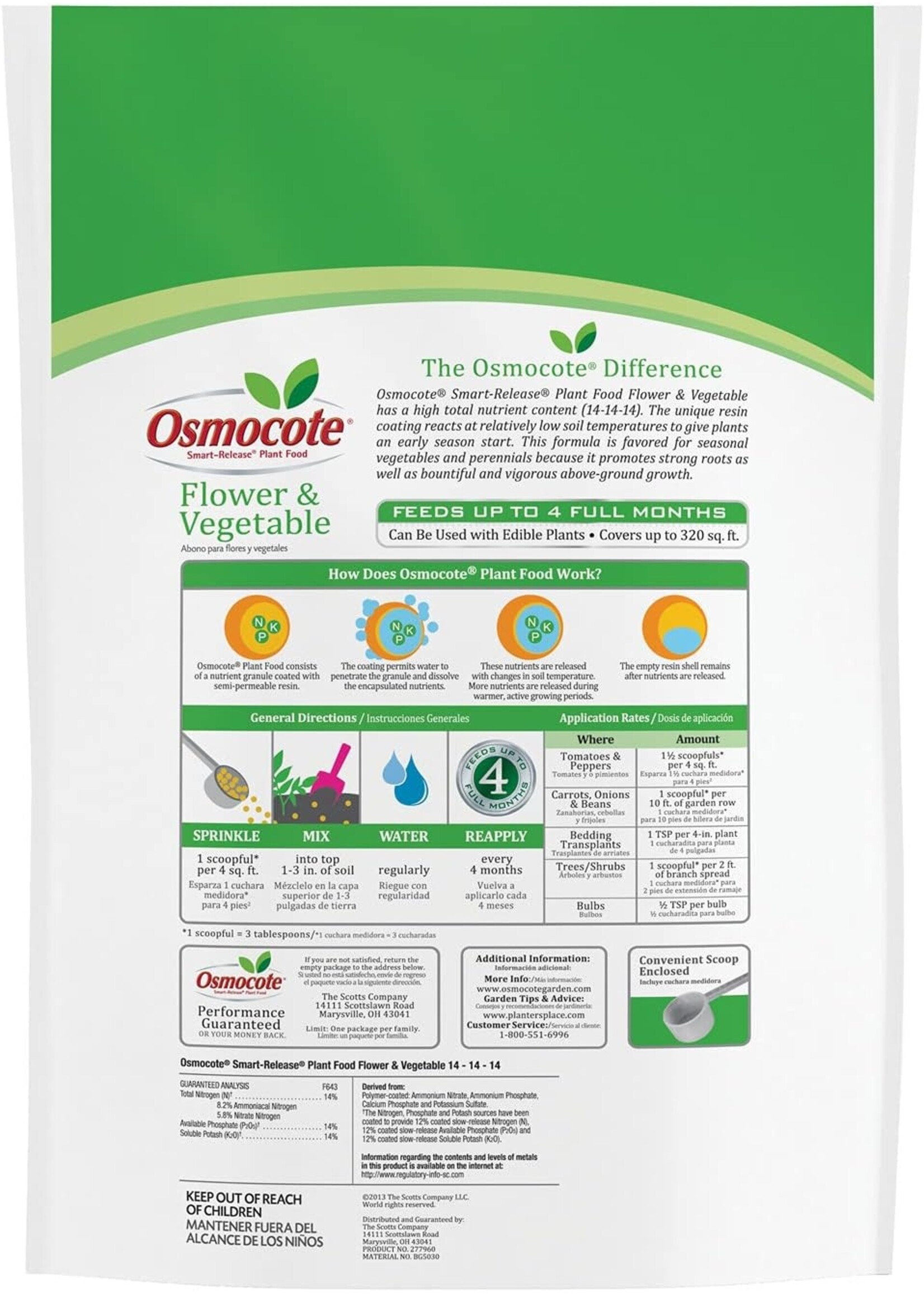Osmocote Osmocote 8LB Flower & Vegetable Smart Release 14-14-14