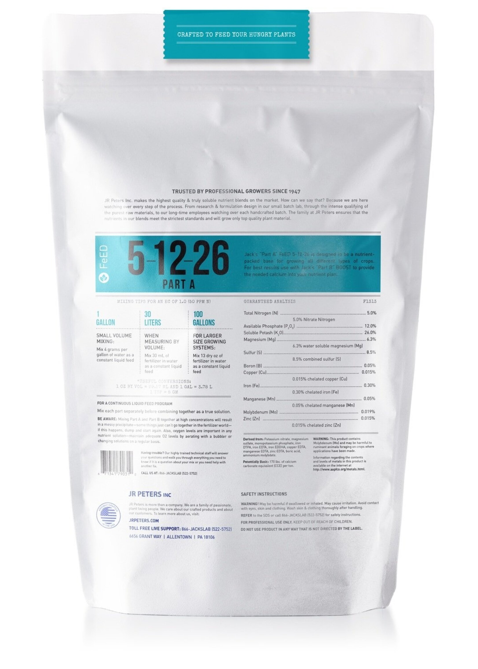 Jack's Nutrients Jack's Nutrients Part A FeED 5-12-26