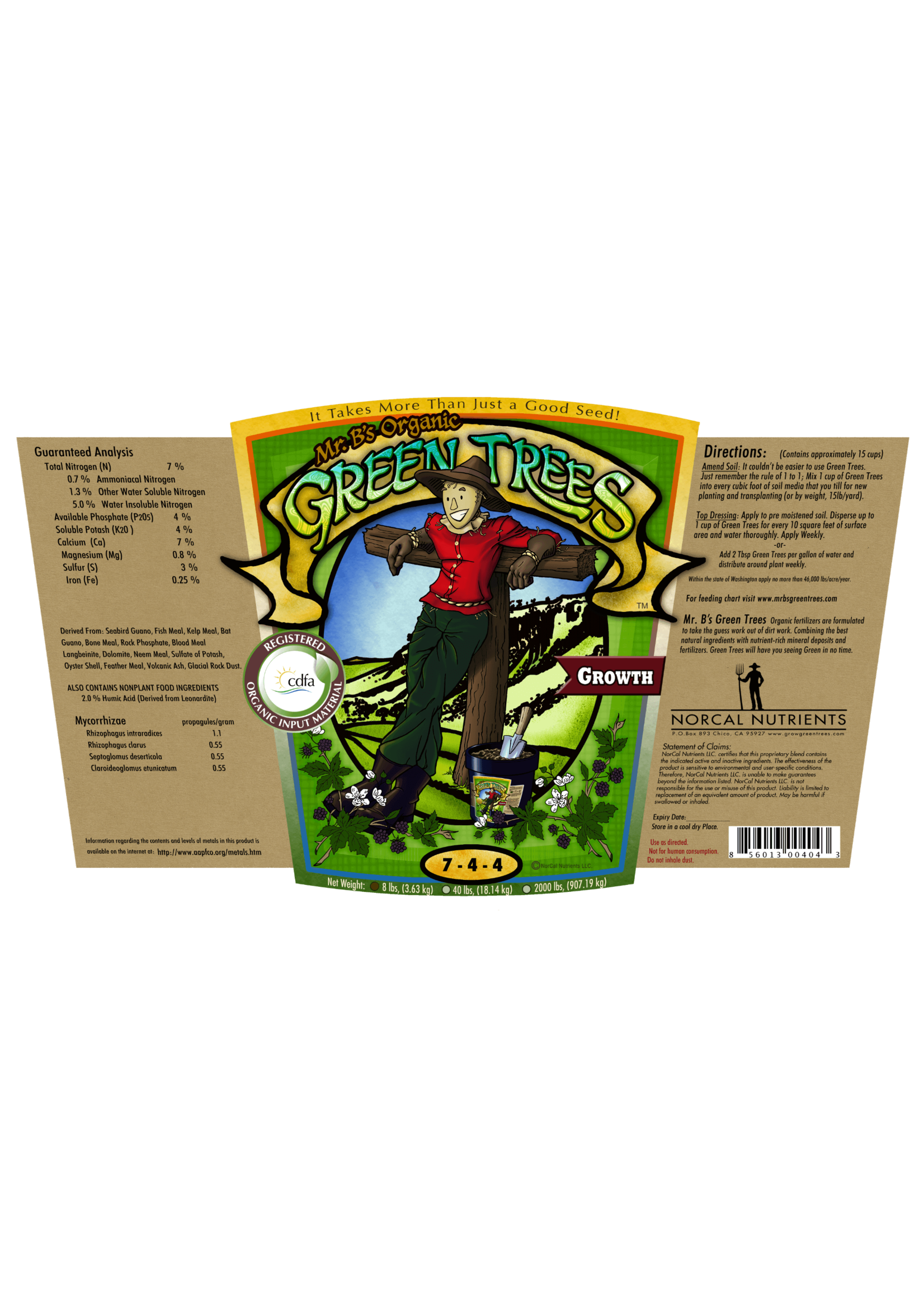 Mr B's Green Trees Mr. B's Green Trees Organic Growth 7-4-4