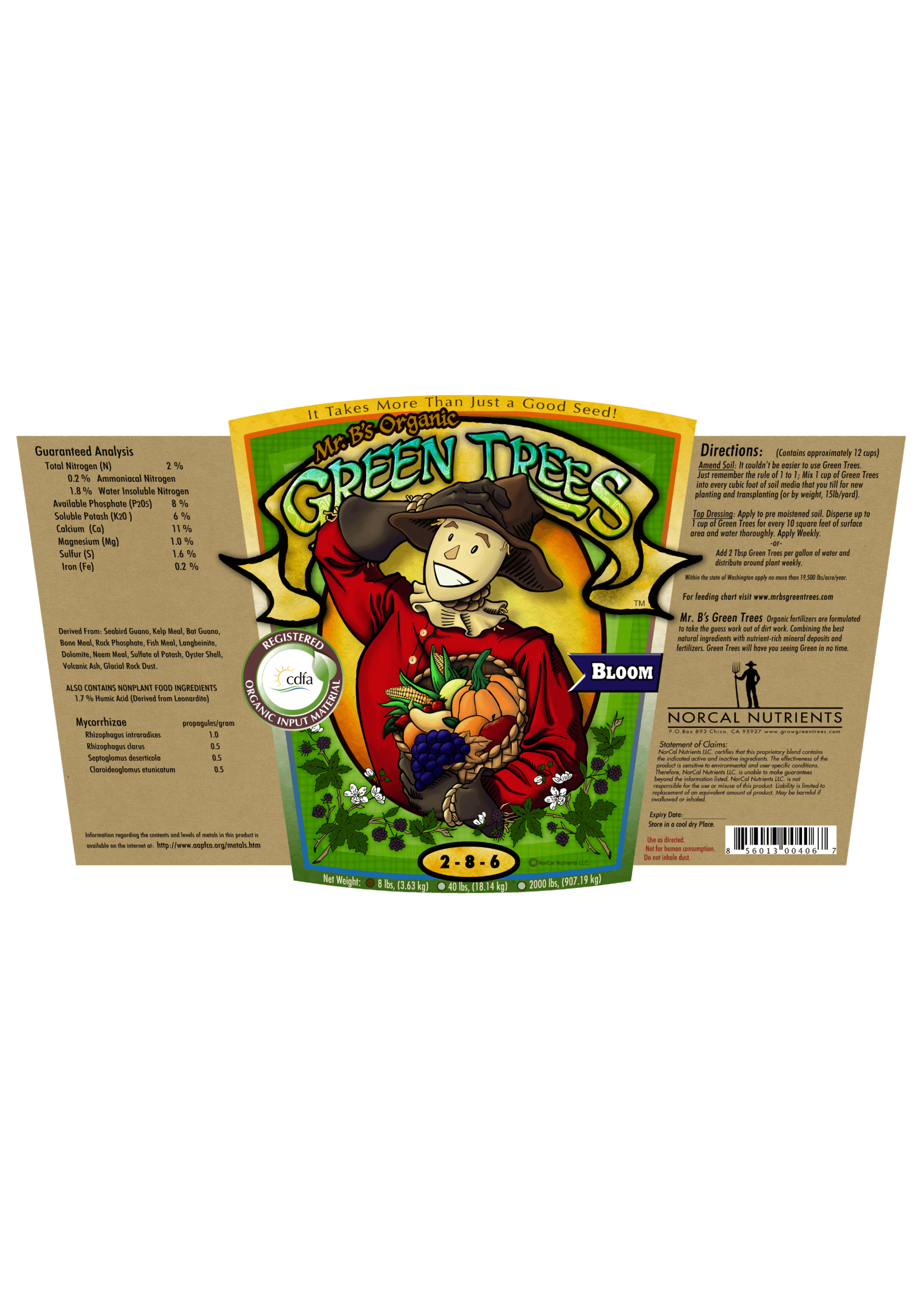 Mr B's Green Trees Mr. B's Green Trees Organic Bloom 2-8-6