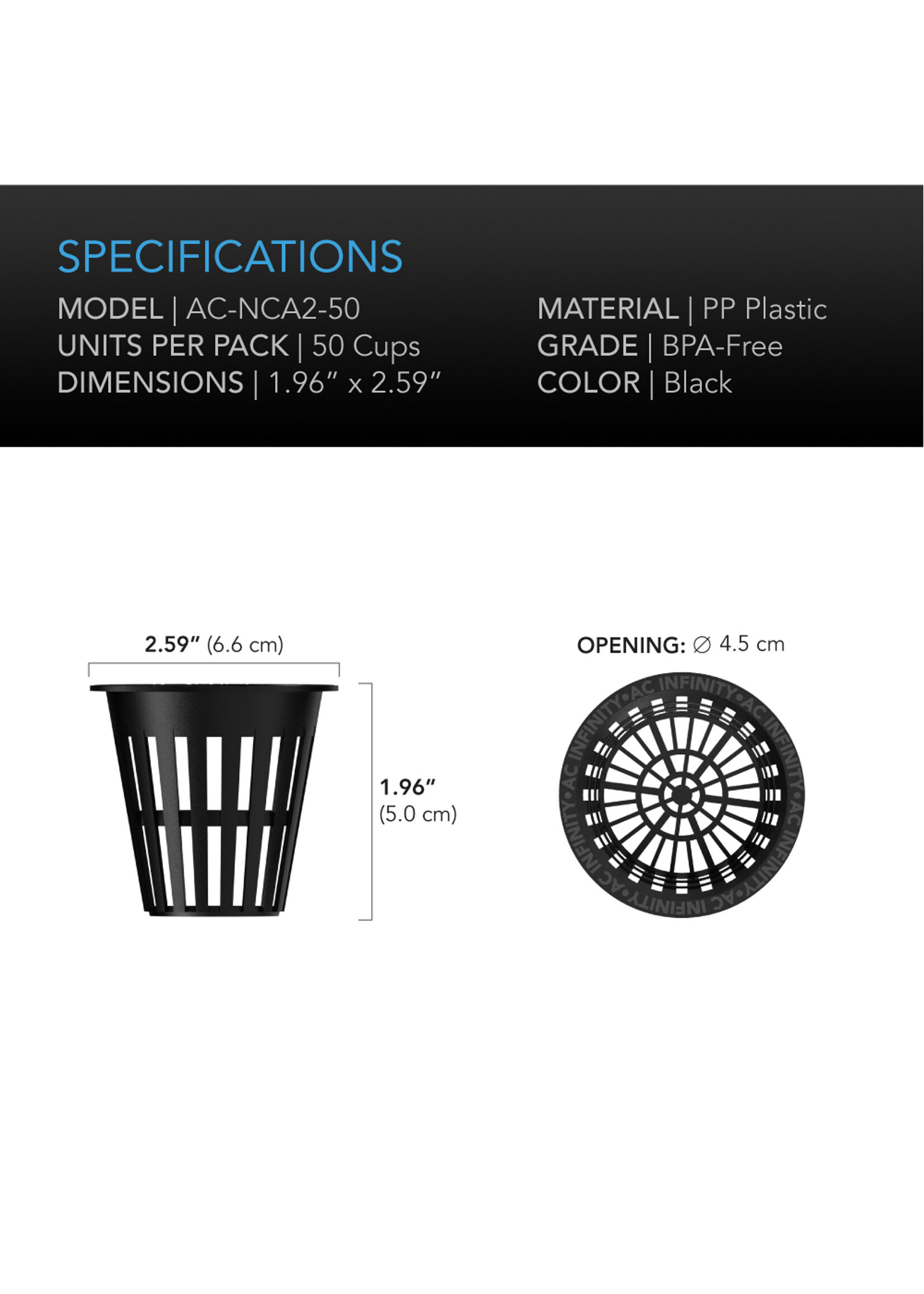 AC Infinity Mesh Net Cup Pots