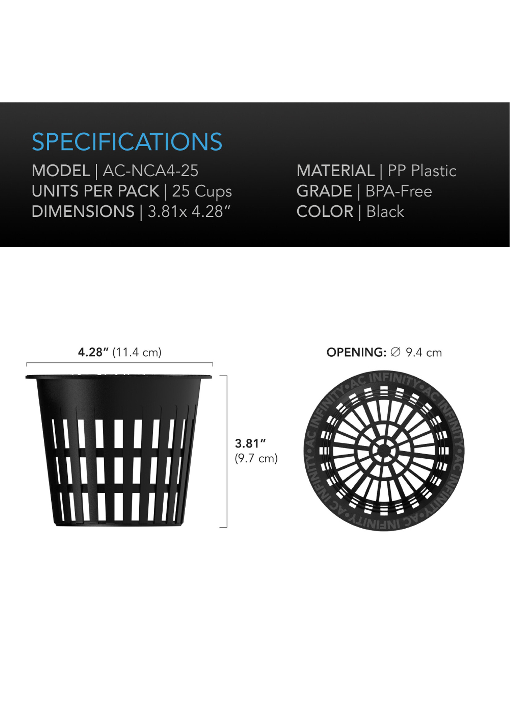 AC Infinity AC Infinity Mesh Net Cup Pots