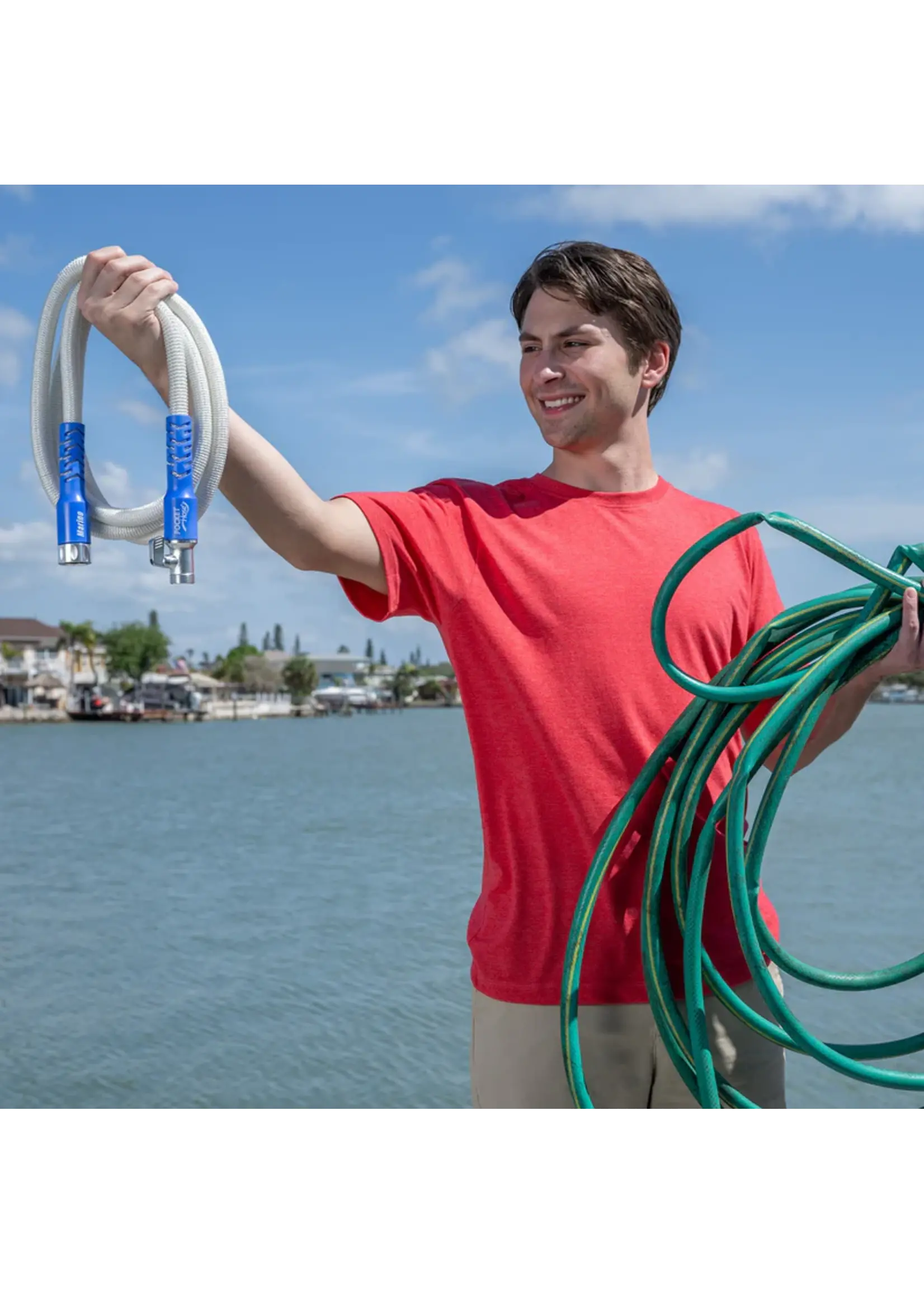 Pocket Hose Pocket Hose White Marine Hose with Nozzle 100FT