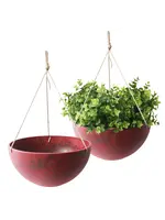Algreen Algreen 14 Inch Acerra Hanging Basket Red Marble