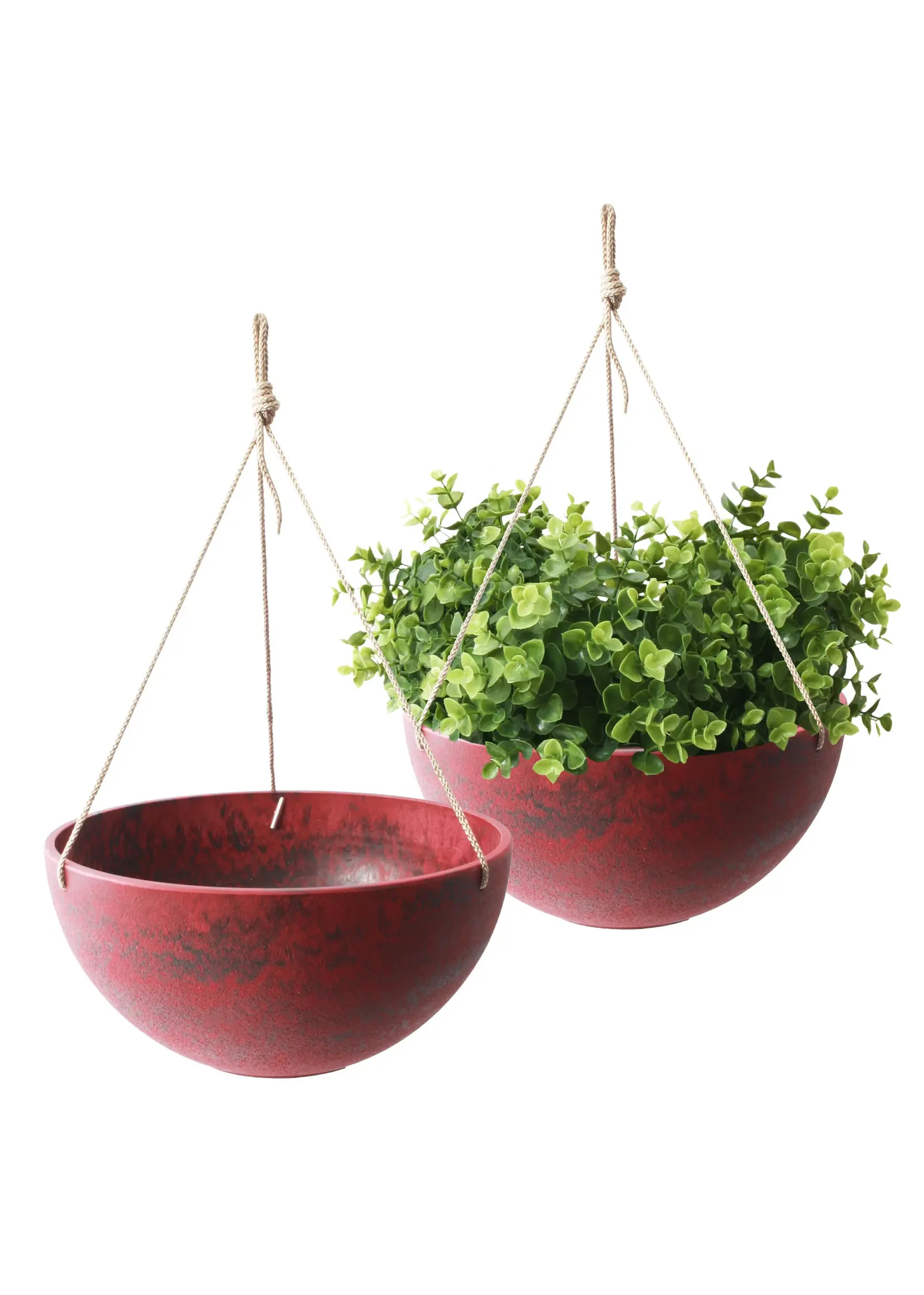 Algreen Algreen 14 Inch Acerra Hanging Basket Red Marble
