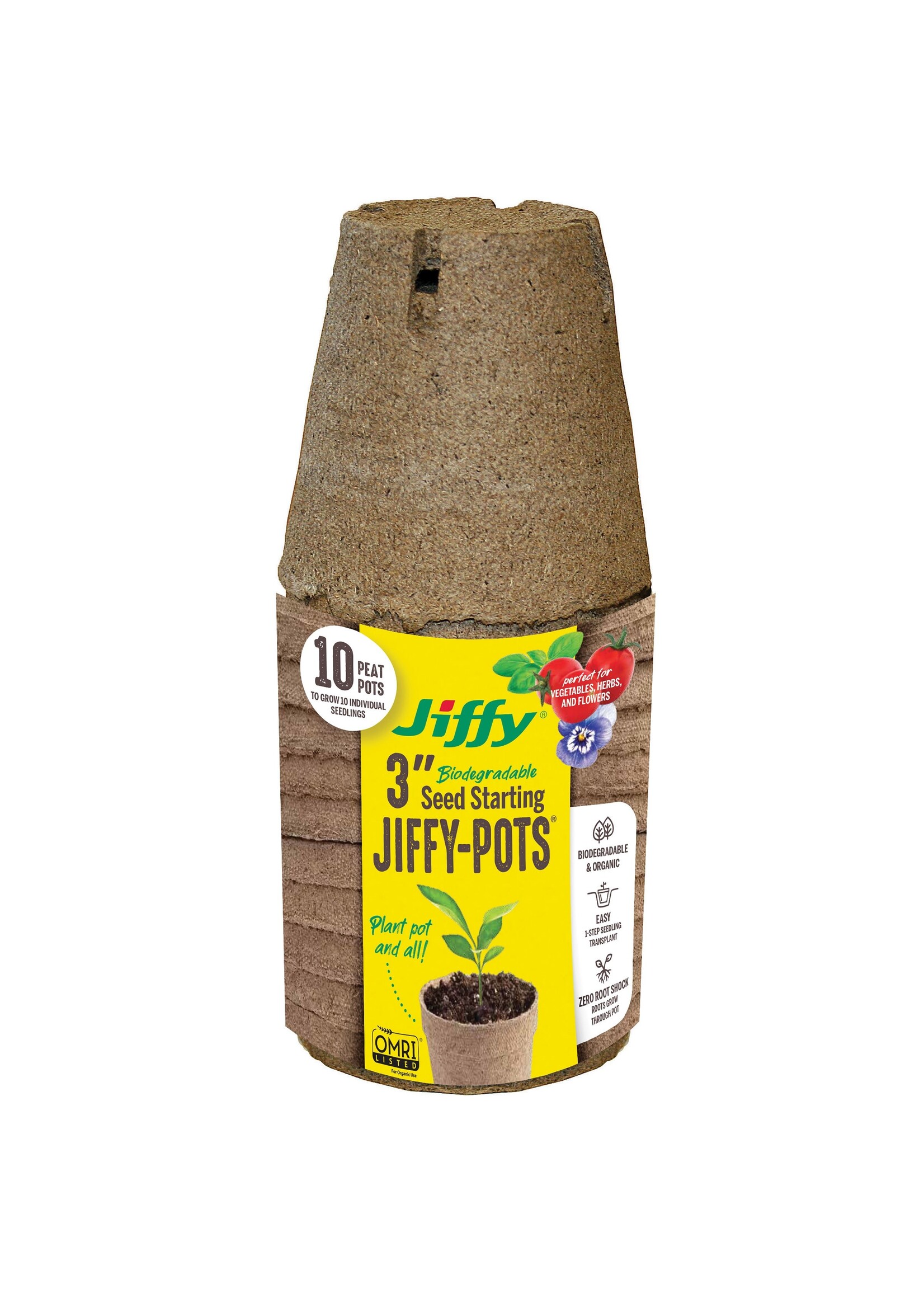 Jiffy Jiffy Pots Peat Biodegradable 3 Inch Pack of 10