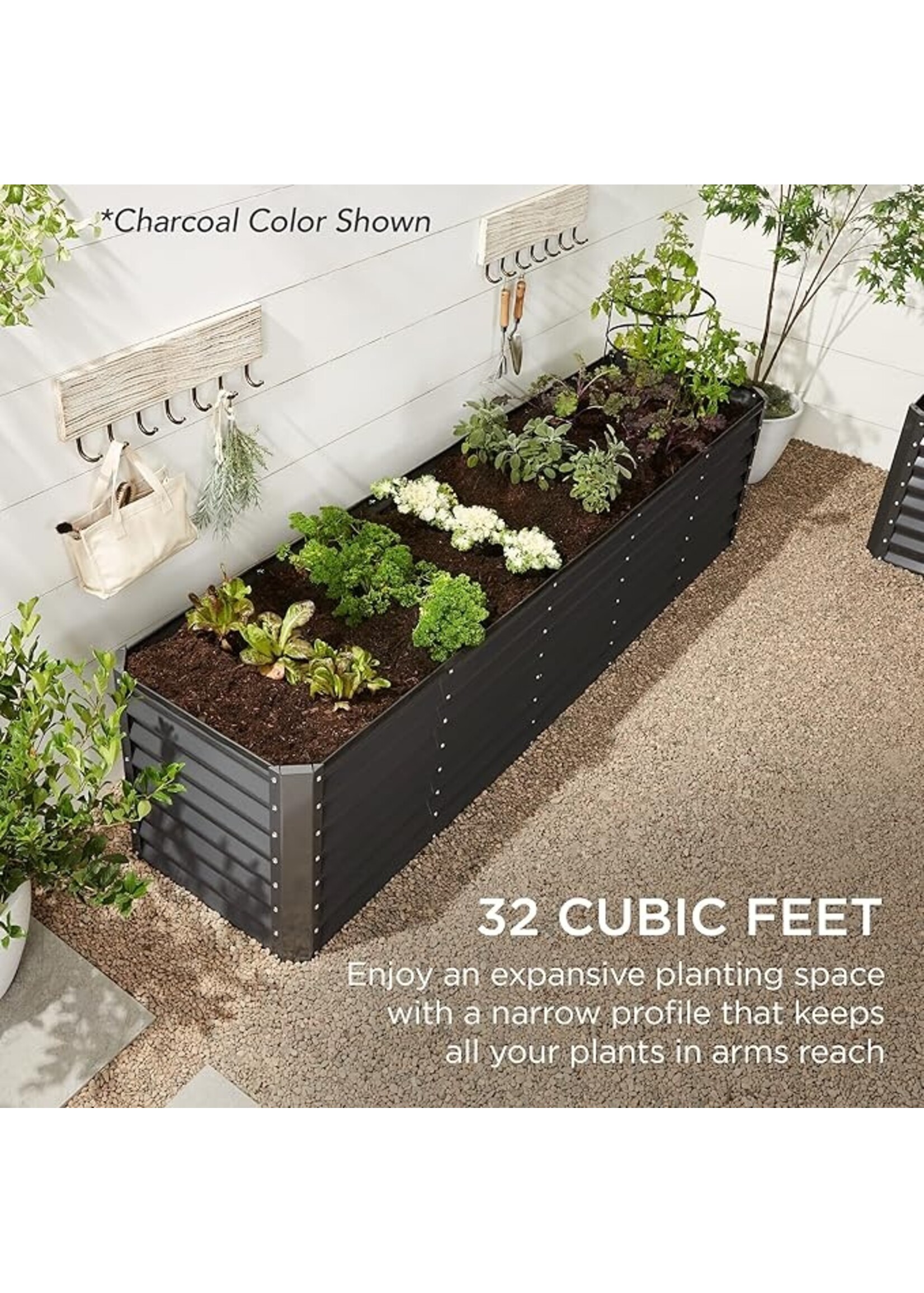 RASA Metal Raised Garden Bed 8Ft x 2FT x 2FT Tall Light Brown