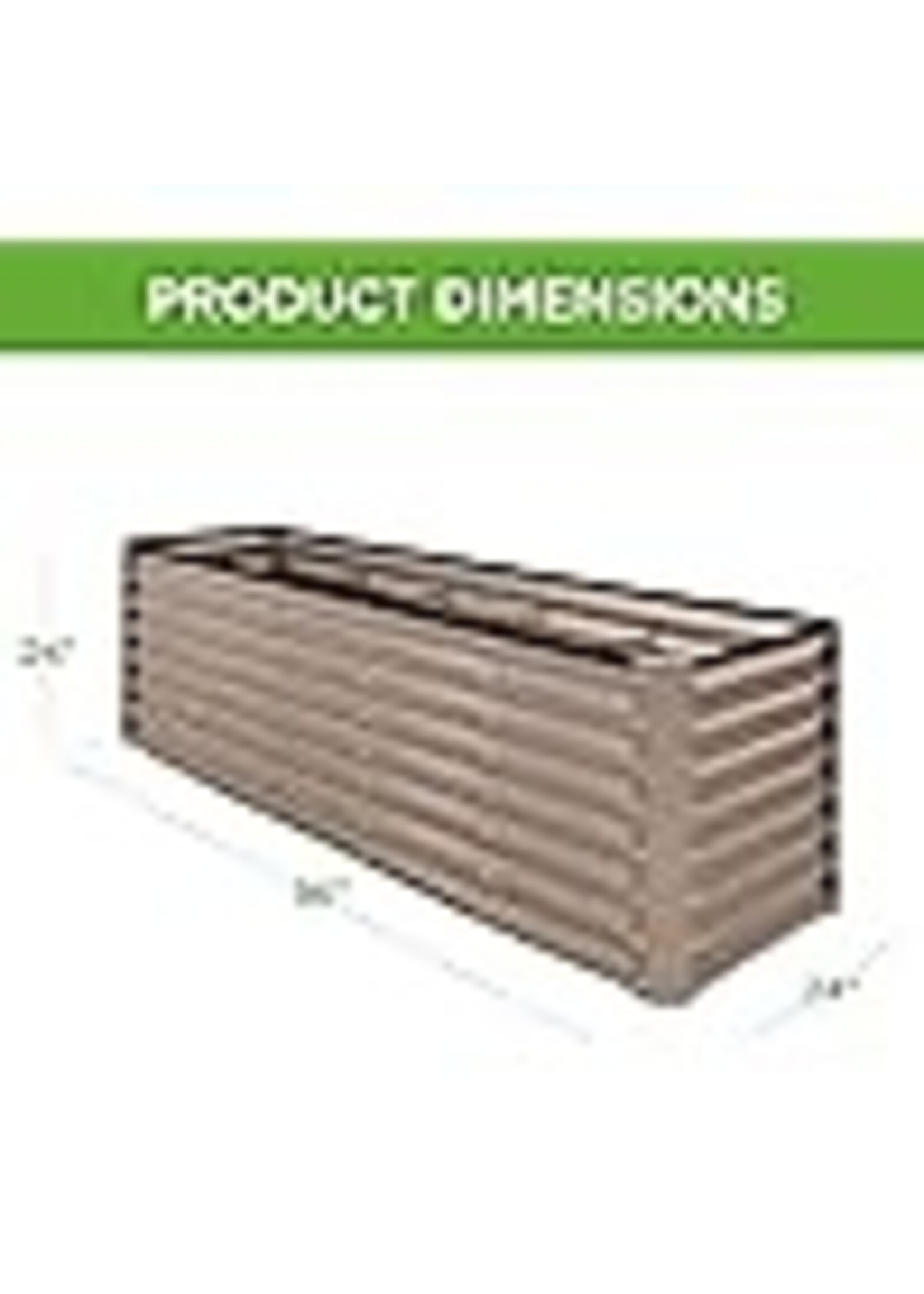 RASA Metal Raised Garden Bed 8Ft x 2FT x 2FT Tall Light Brown