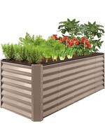 Metal Raised Garden Bed 8Ft x 2FT x 2FT Tall Light Brown
