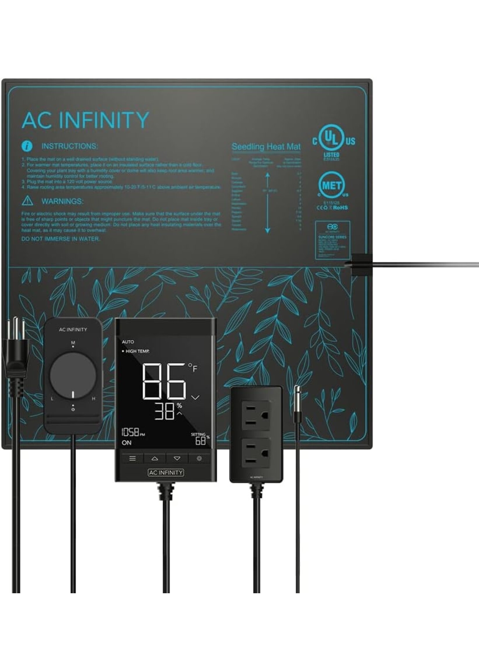 AC Infinity Suncore T5 20In x 20In with Digital Thermostat