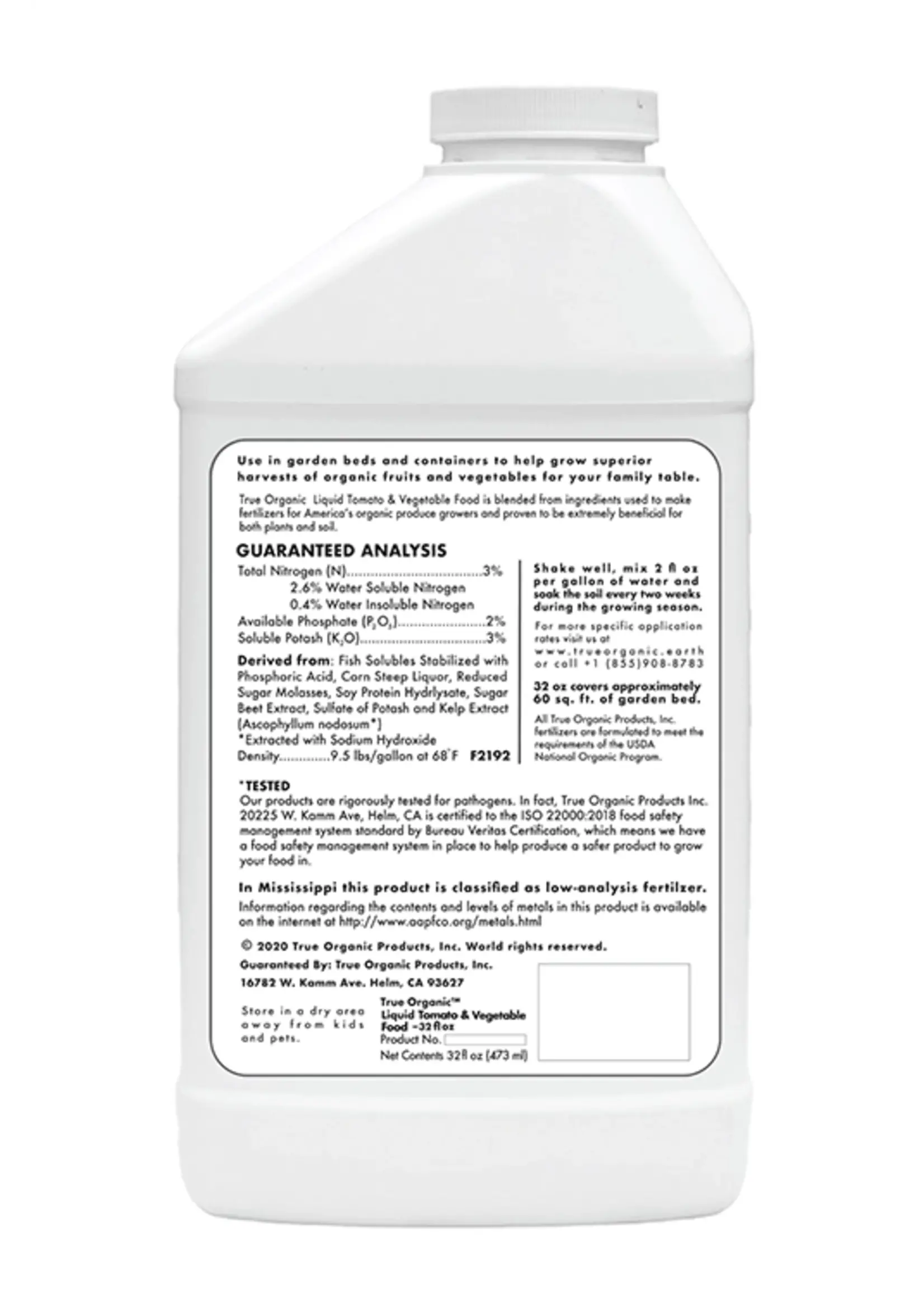 True Organic True Organic Liquid Tomato & Vegetable Food (3-2-3) 32 OZ