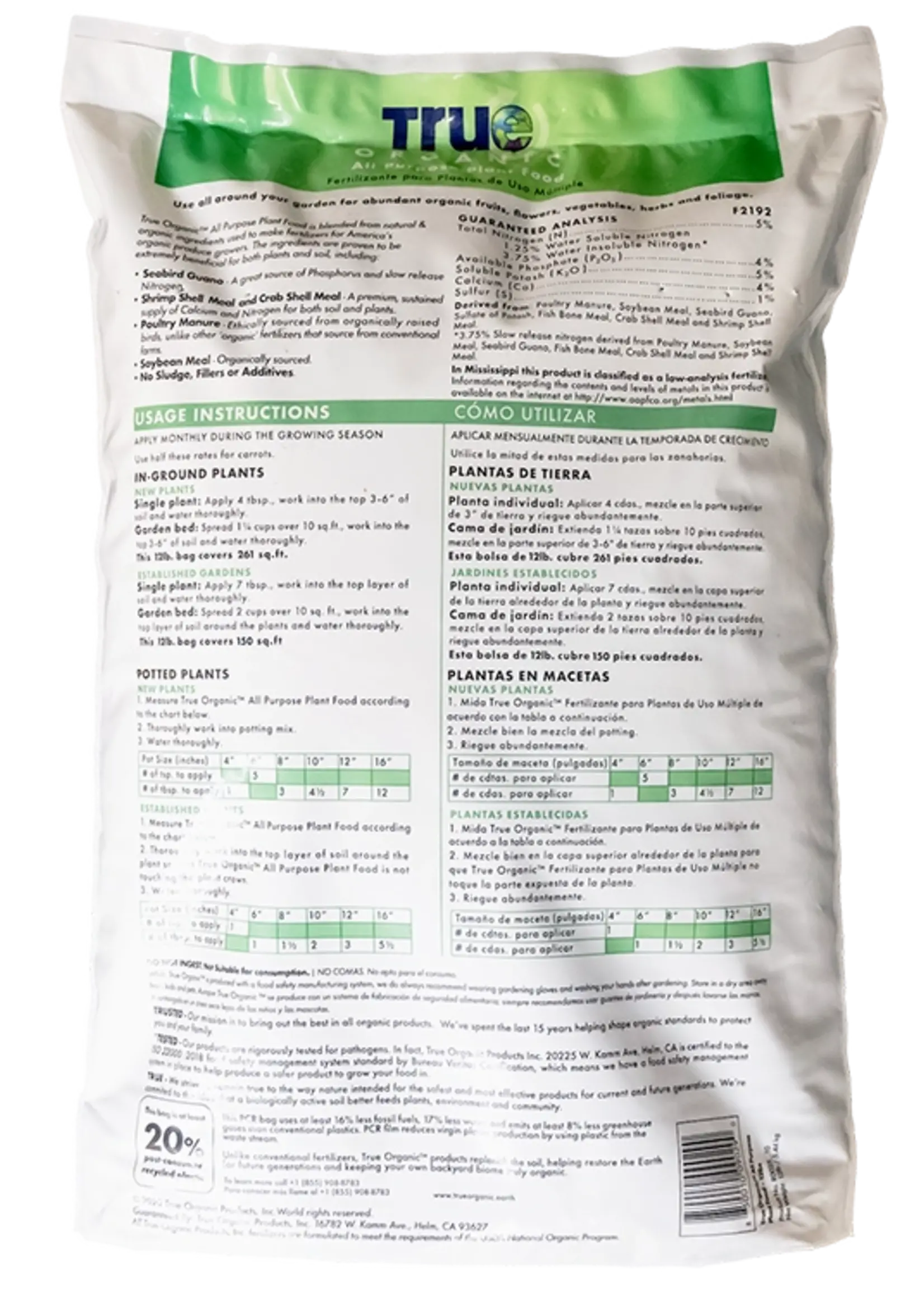 True Organic True Organic All Purpose Plant Food (5-4-5)