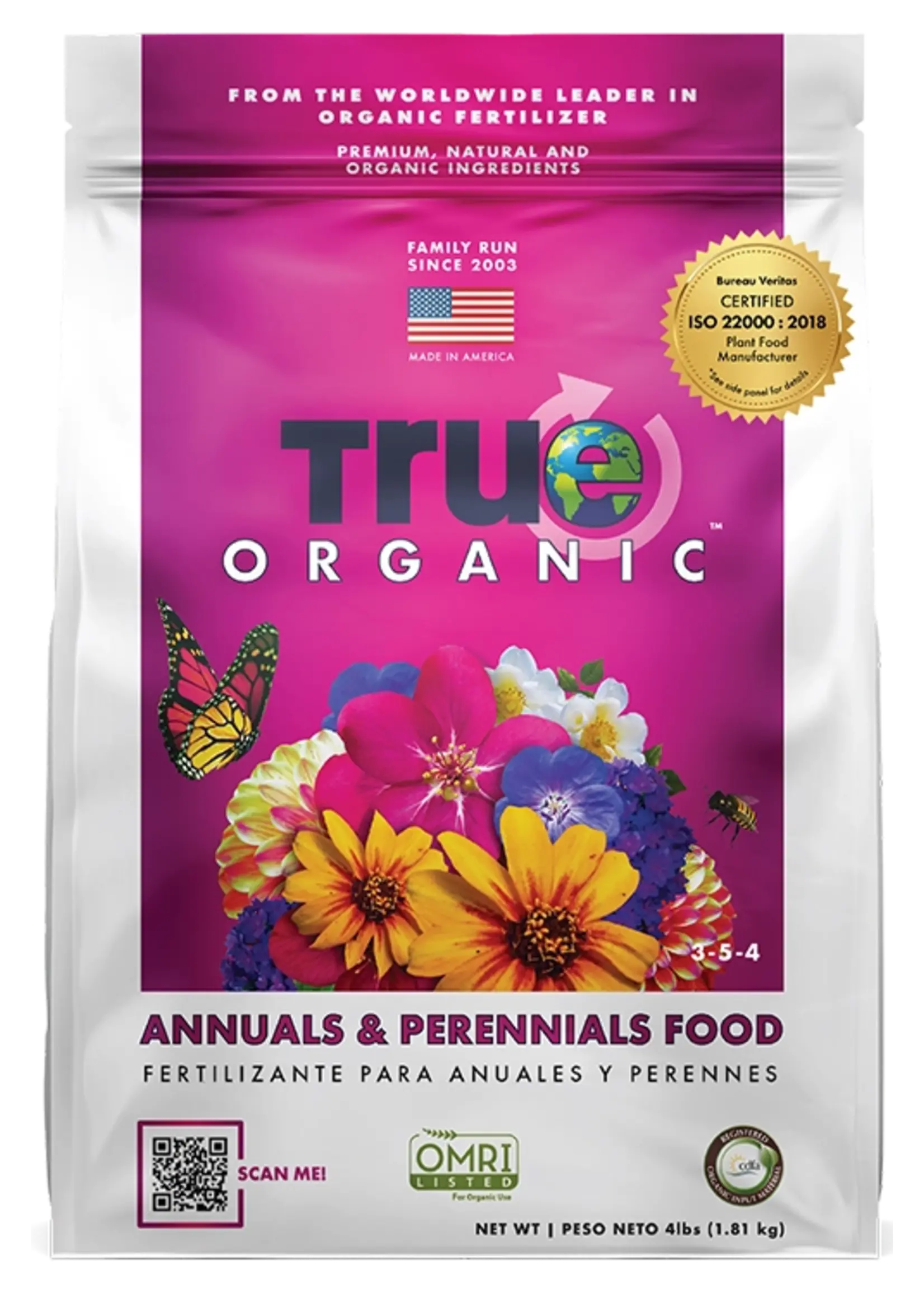 True Organic True Organic Annuals & Perennials Food (3-5-4) 4LB