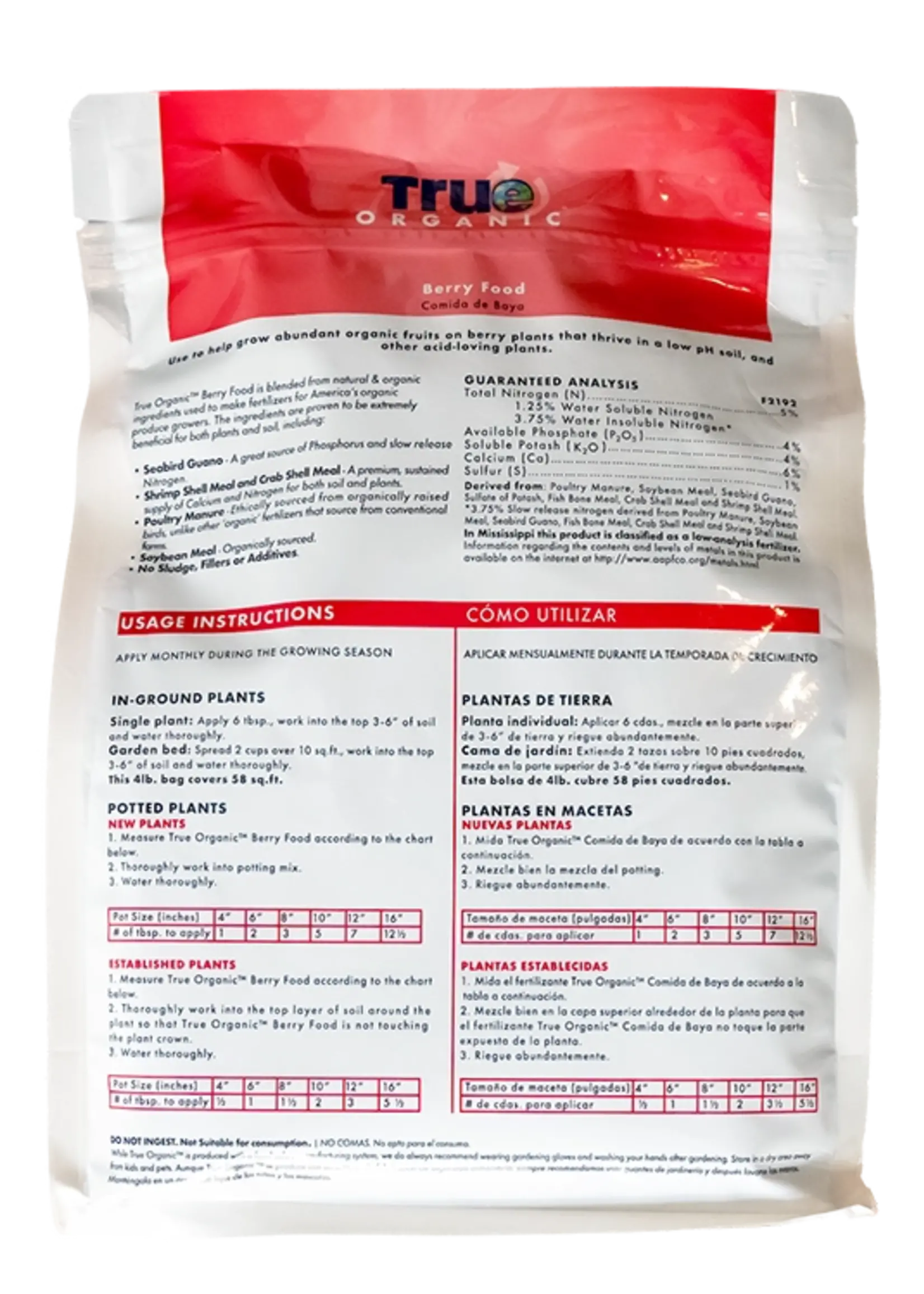 True Organic True Organic Berry Plant Food (5-4-4) 4LB