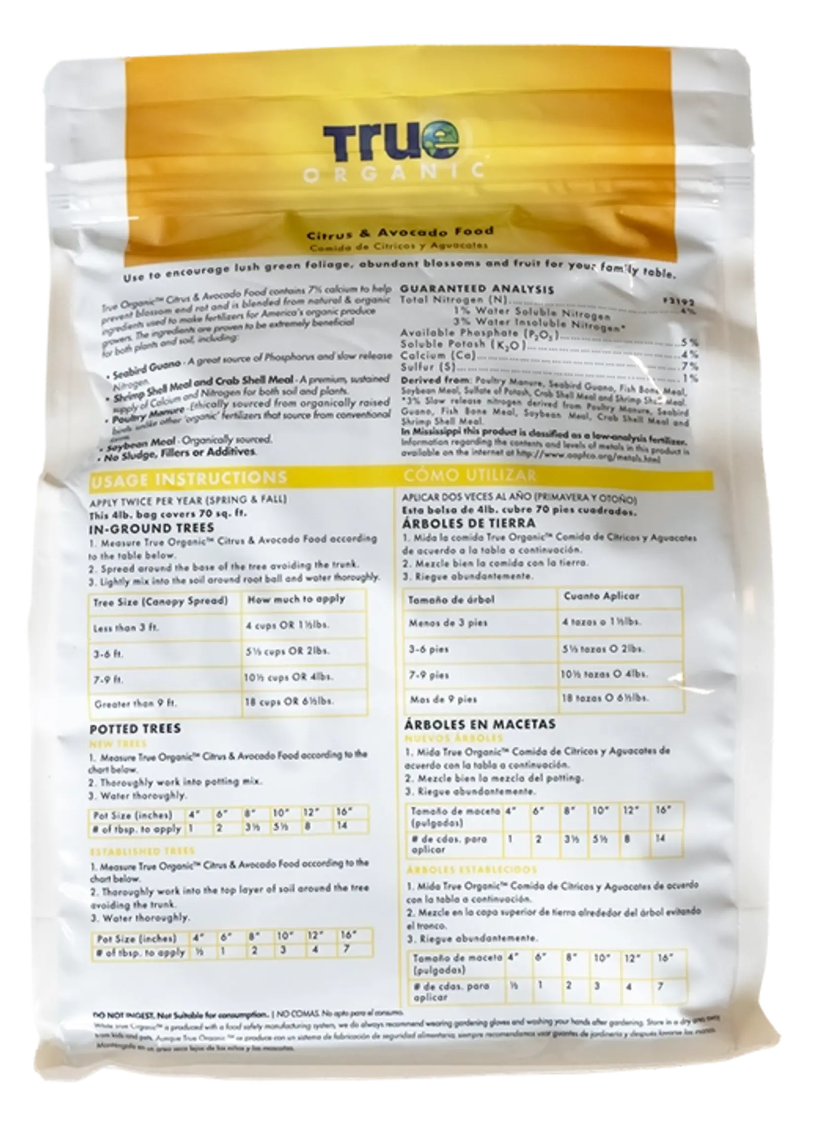 True Organic True Organic Citrus & Avocado Food (4-5-4)