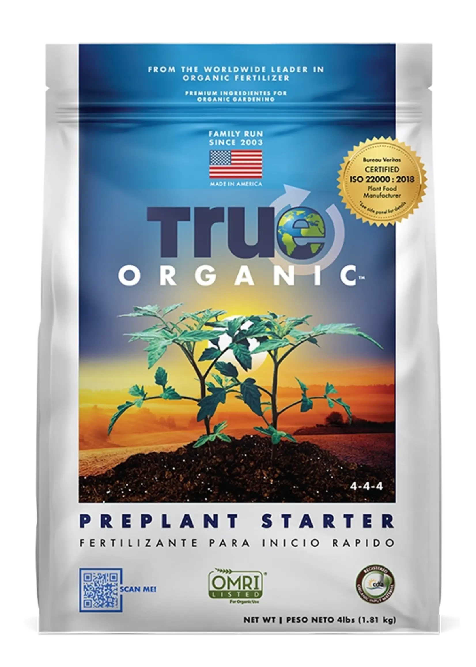 True Organic True Organic Preplant Starter Food (4-4-4) 4LB