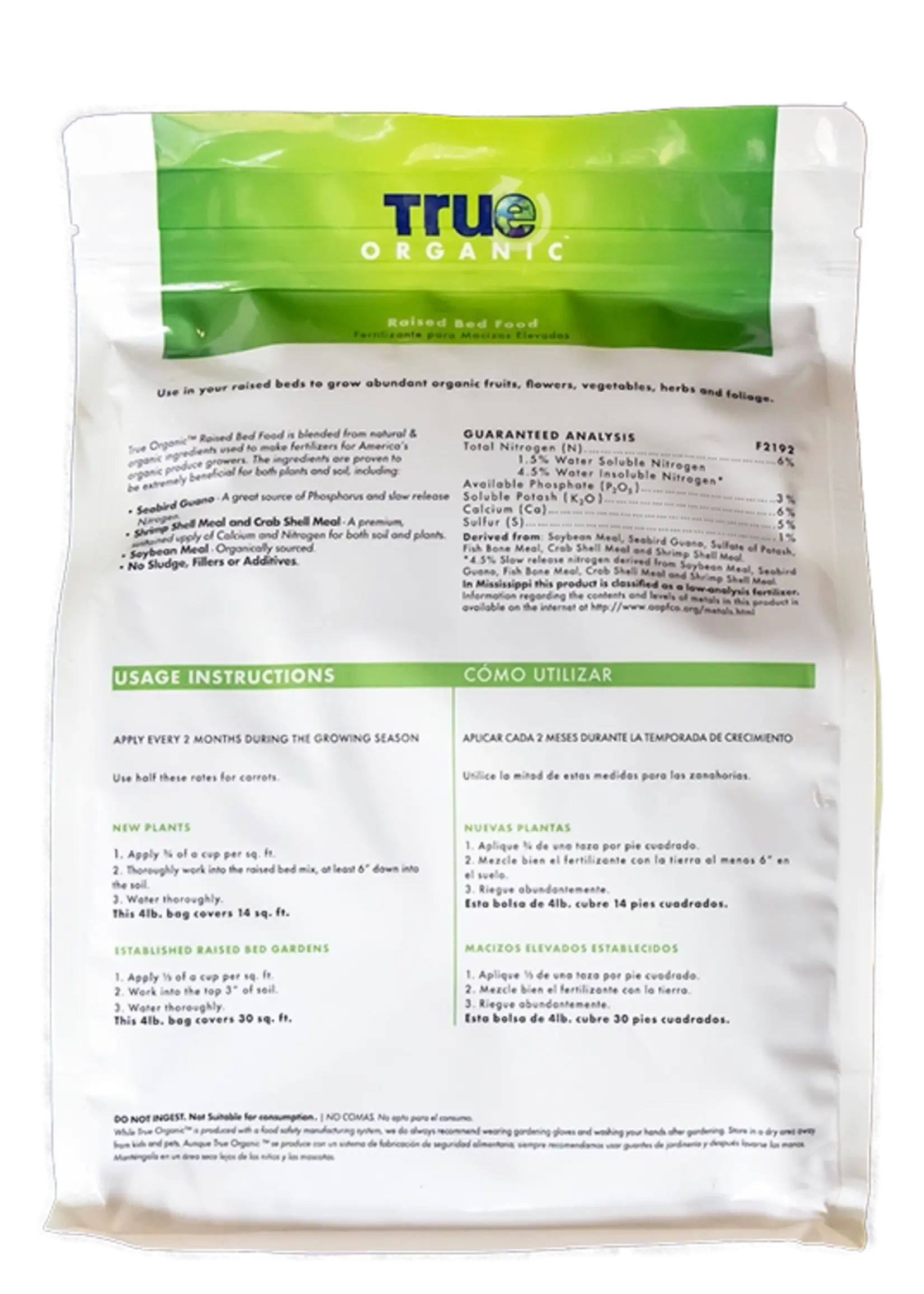 True Organic True Organic Raised Bed Plant Food (6-3-6) 4LB