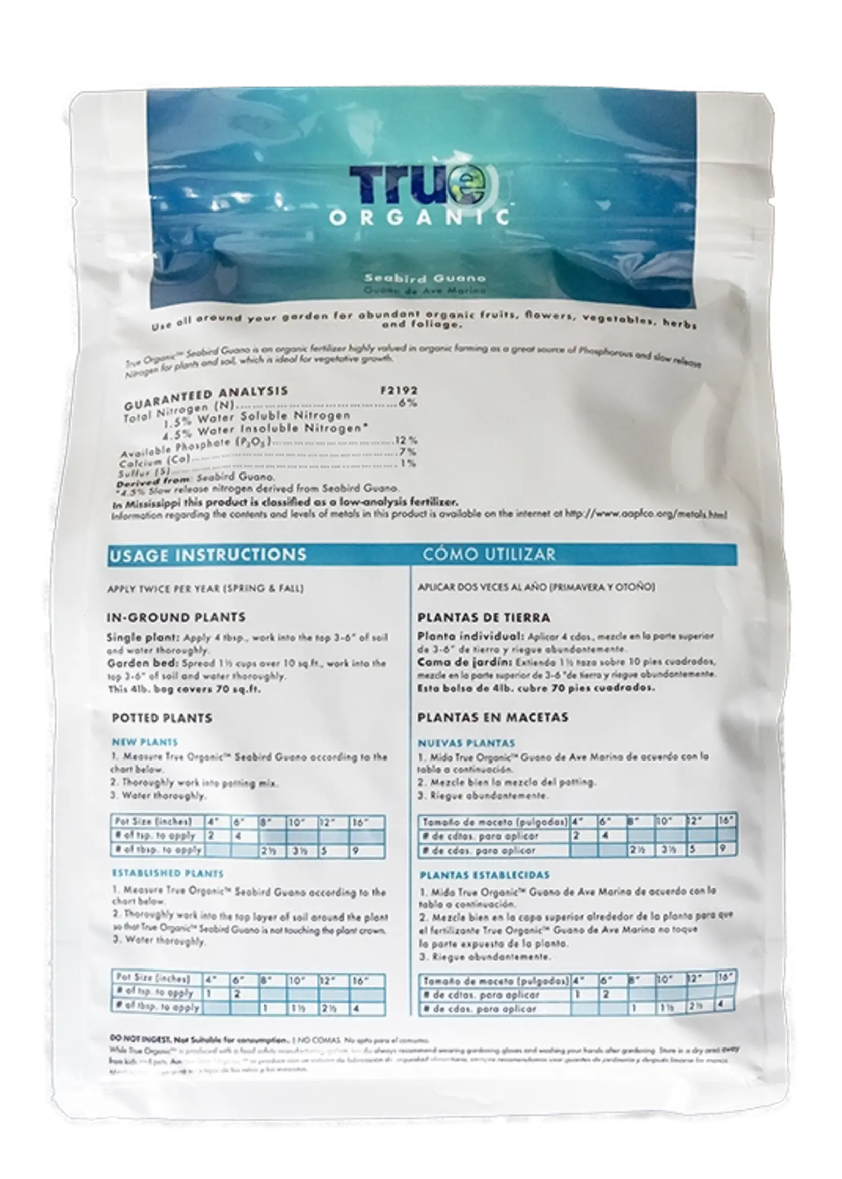 True Organic True Organic Seabird Guano (6-12-0) 4 lbs