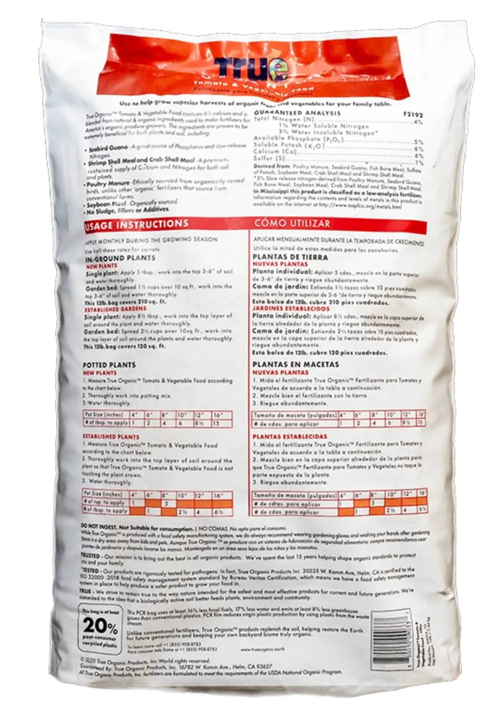 True Organic True Organic Tomato & Vegetable Food (4-5-6)