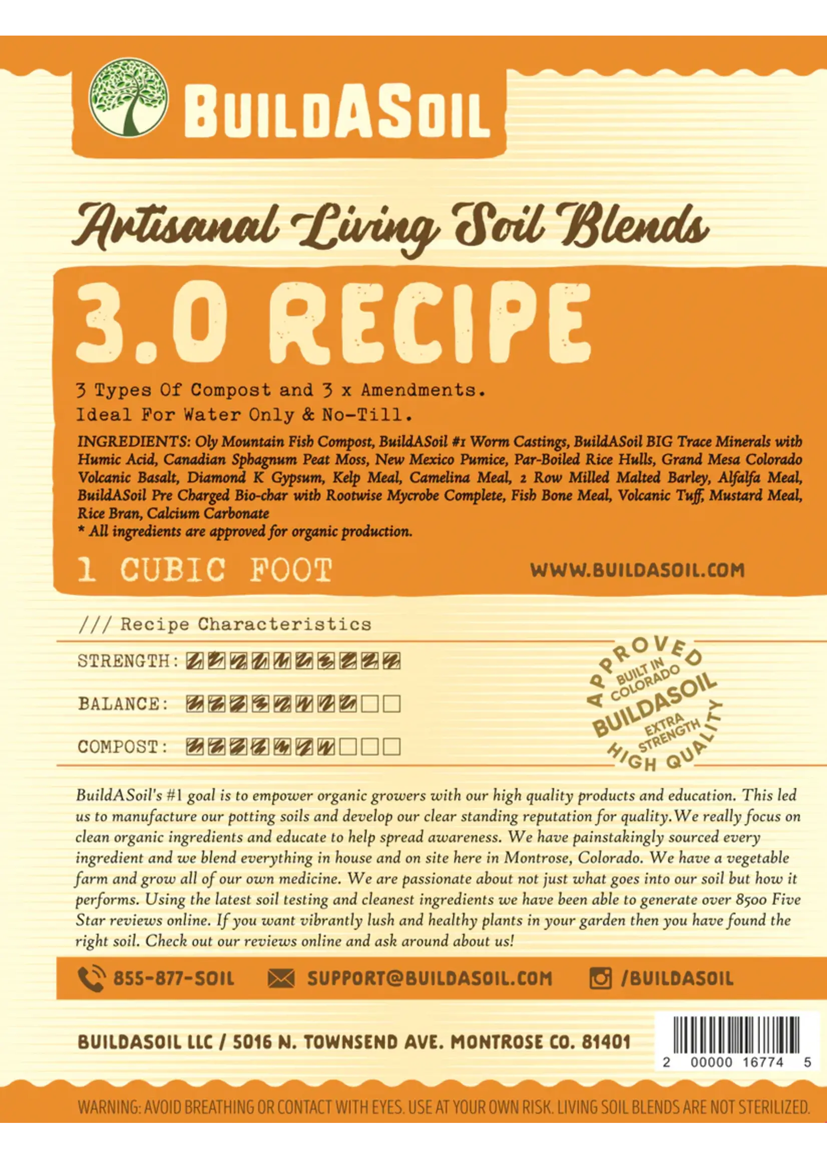 Build-A-Soil BuildASoil Living Potting Soil Blend Version 3.0 1CF