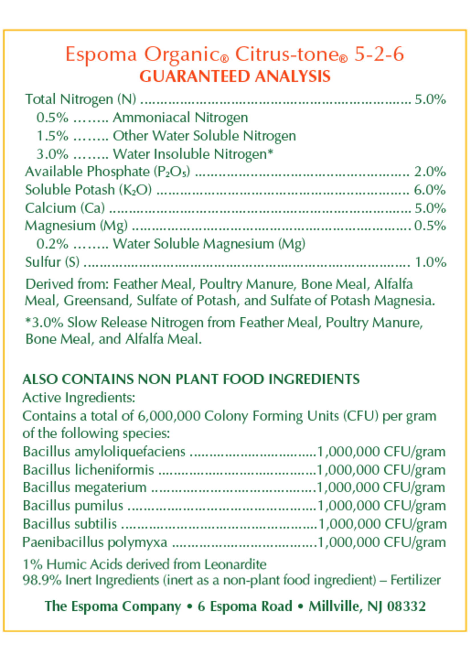 Espoma Espoma Citrus-Tone Citrus & Avocado Food