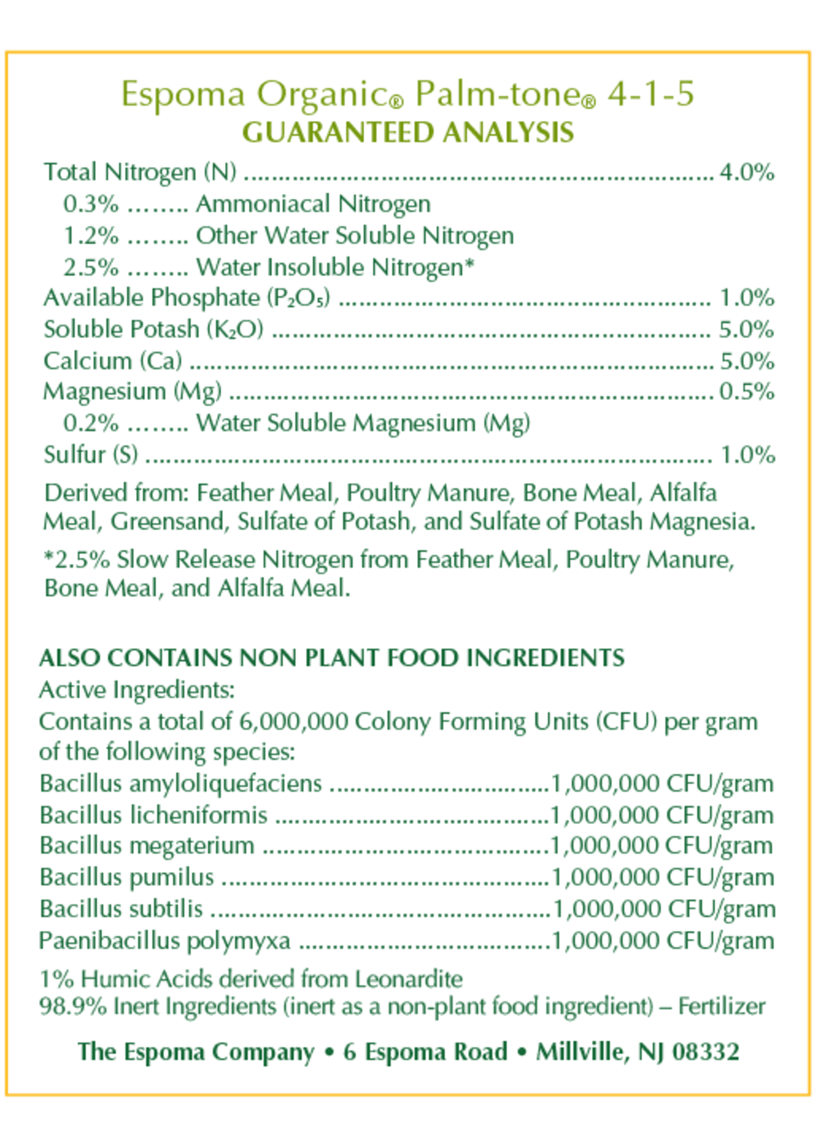 Espoma Espoma Palm-Tone Palm & Hibiscus Food 4LB