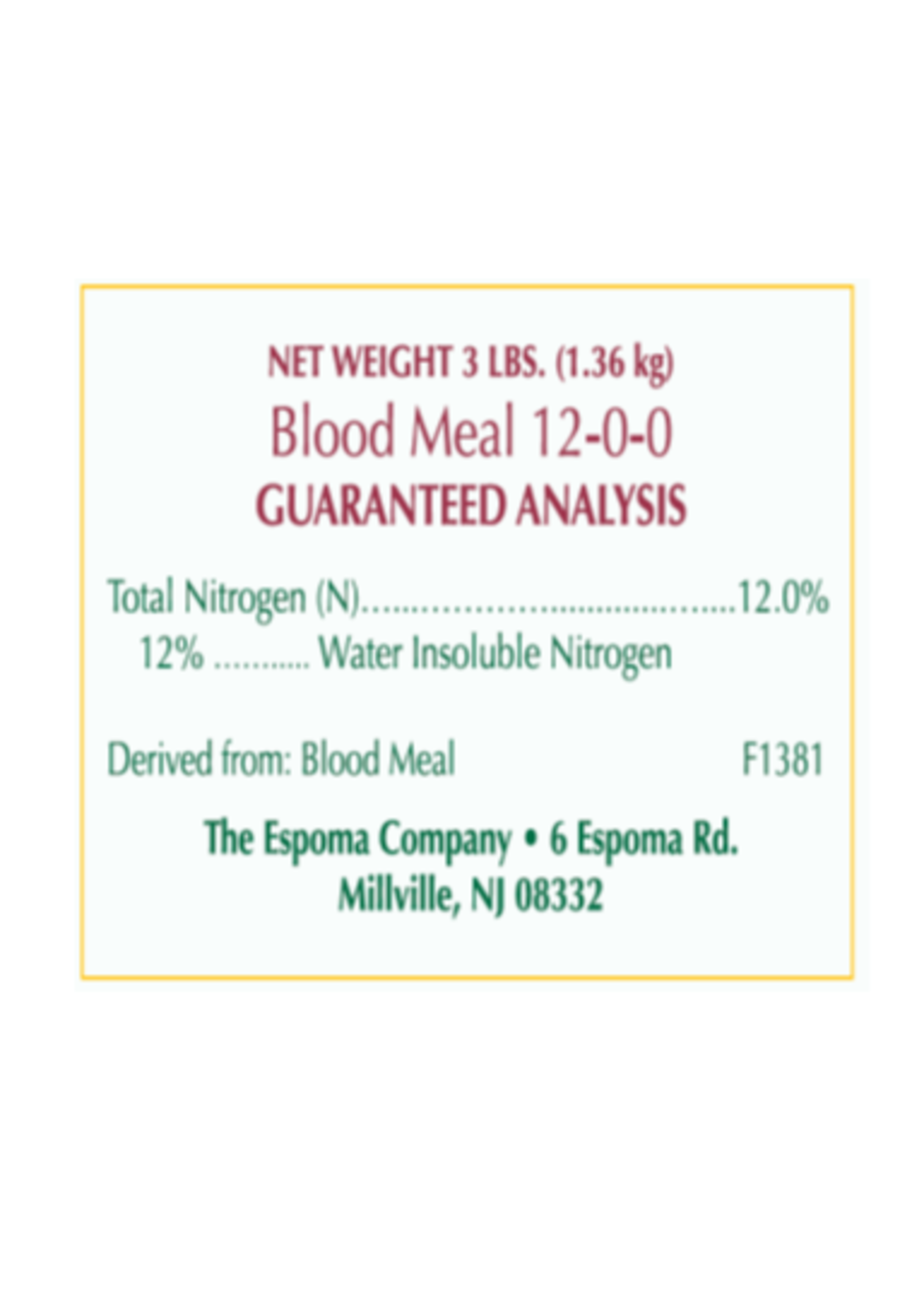 Espoma Espoma Blood Meal 12-0-0 3LB