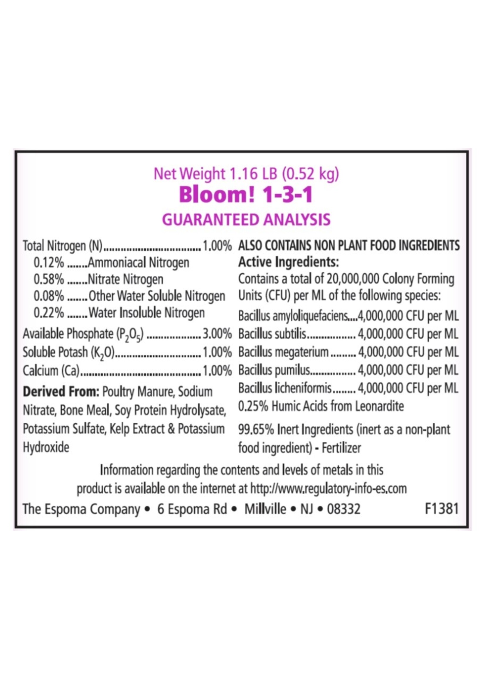 Espoma Espoma Organic Liquid Bloom Booster 16oz