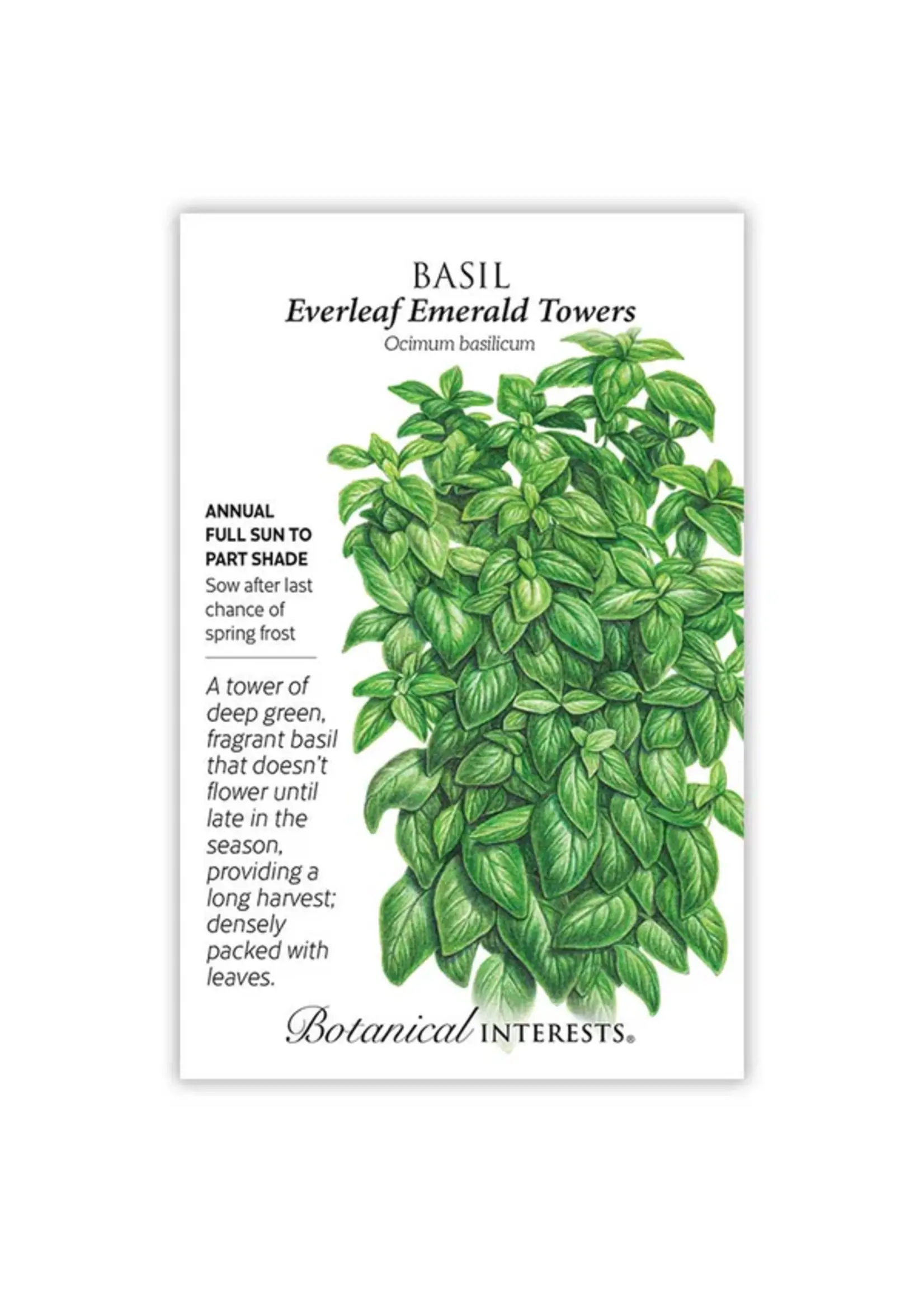 Botanical Interests Basil Everleaf Emerald Towers