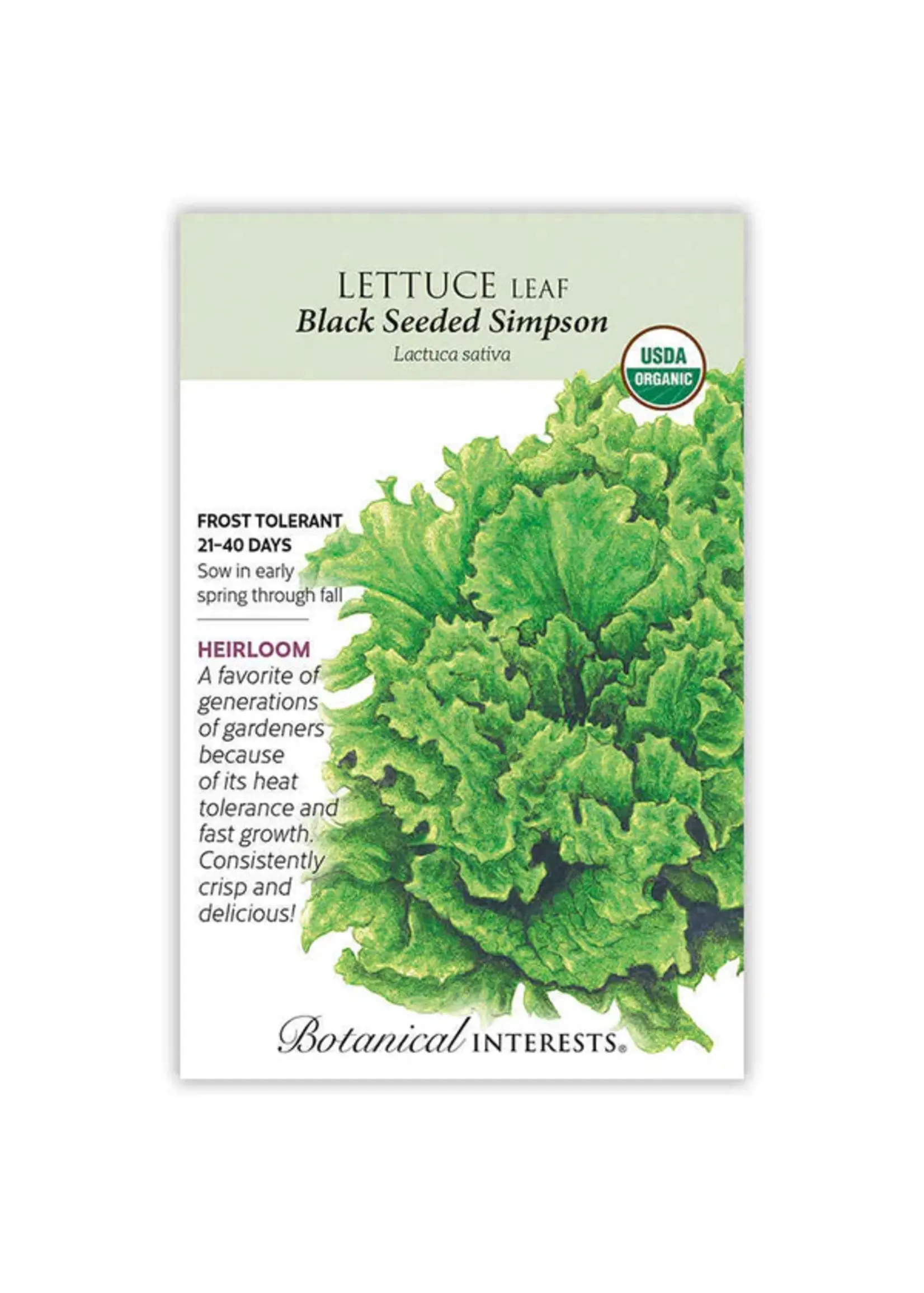 Botanical Interests Lettuce Leaf Black Sd Simpson Organic