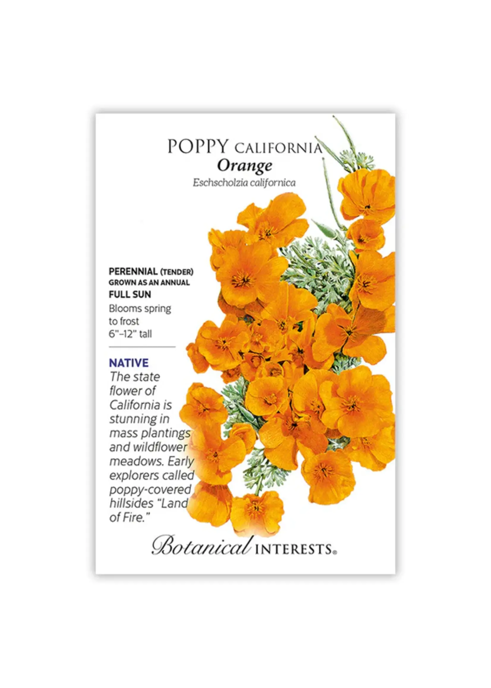 Botanical Interests Poppy California Orange