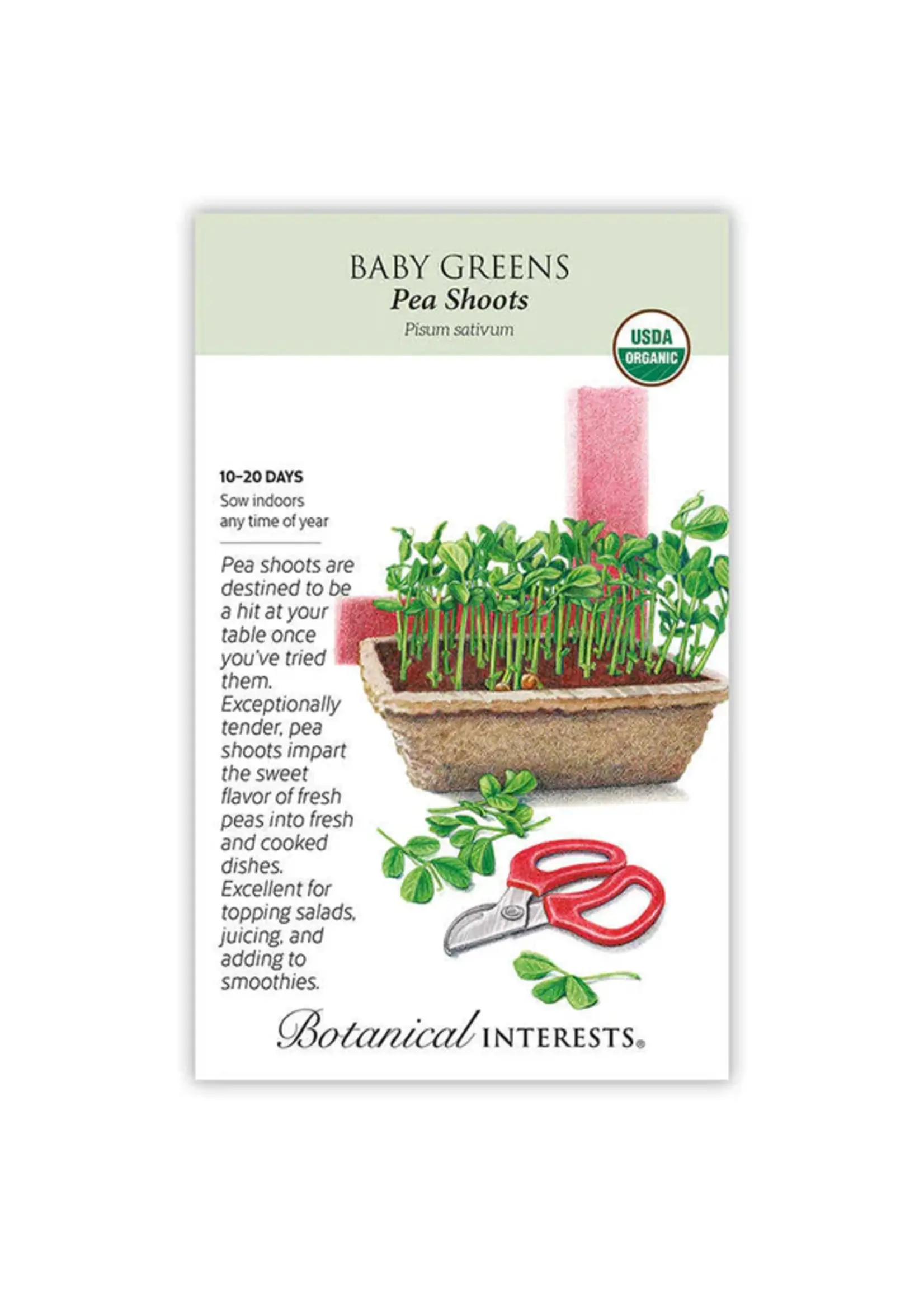 Botanical Interests Baby Greens Pea Shoots Organic Seeds